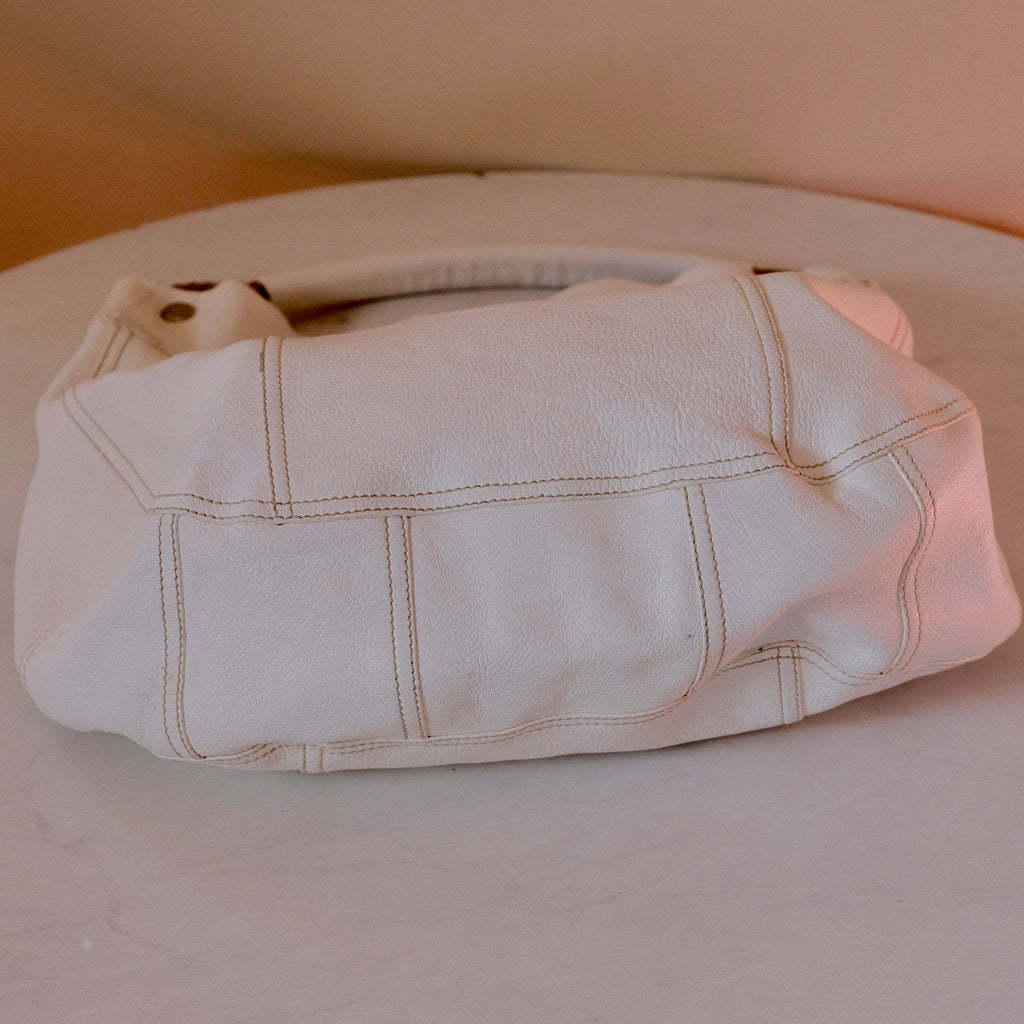 Prada Cream Leather Antiqued Bianco Tote