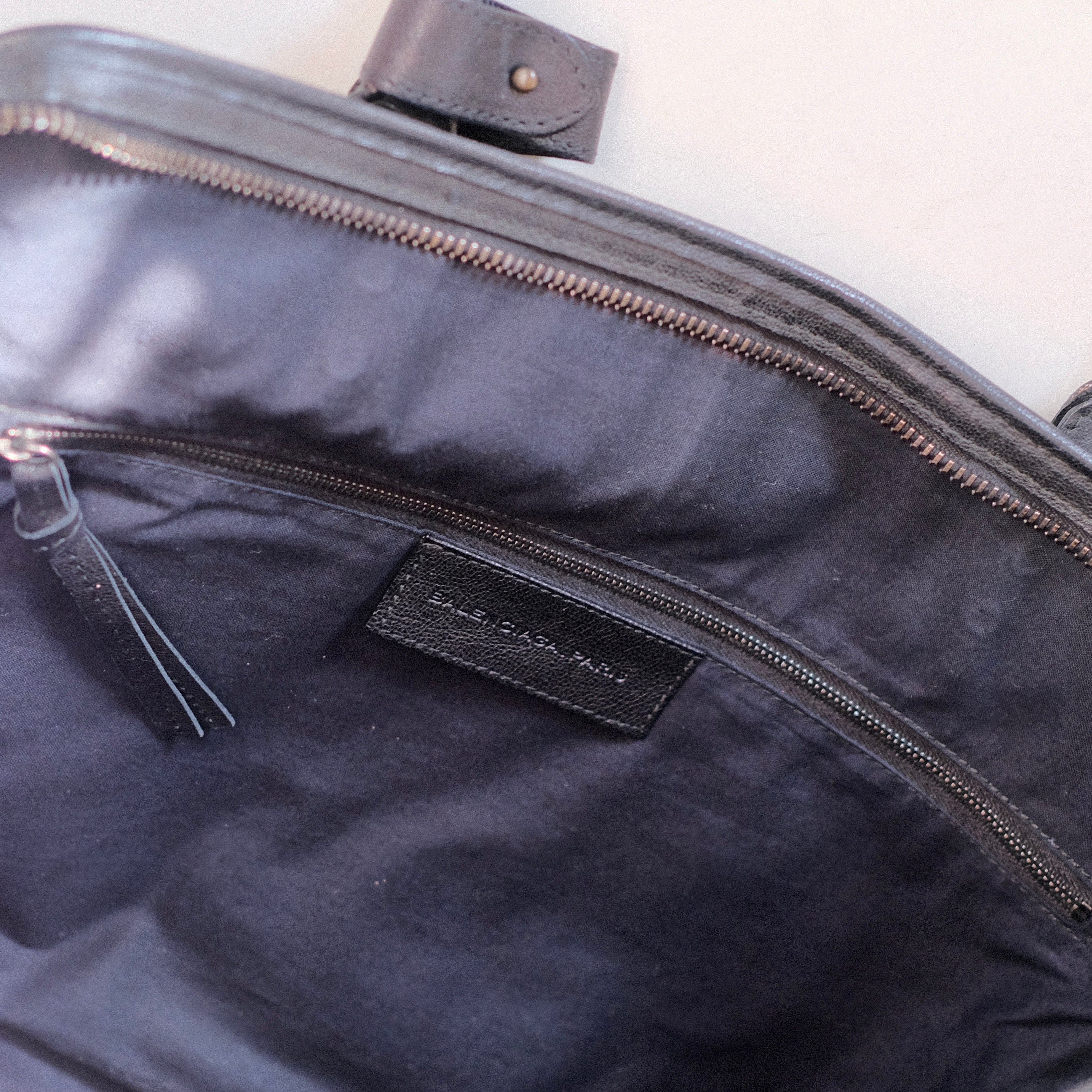 Balenciaga Black Leather Men's Carry All