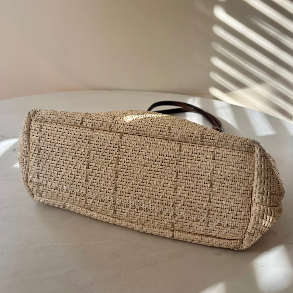 Vintage Roberto Pancani Straw Tote Bag