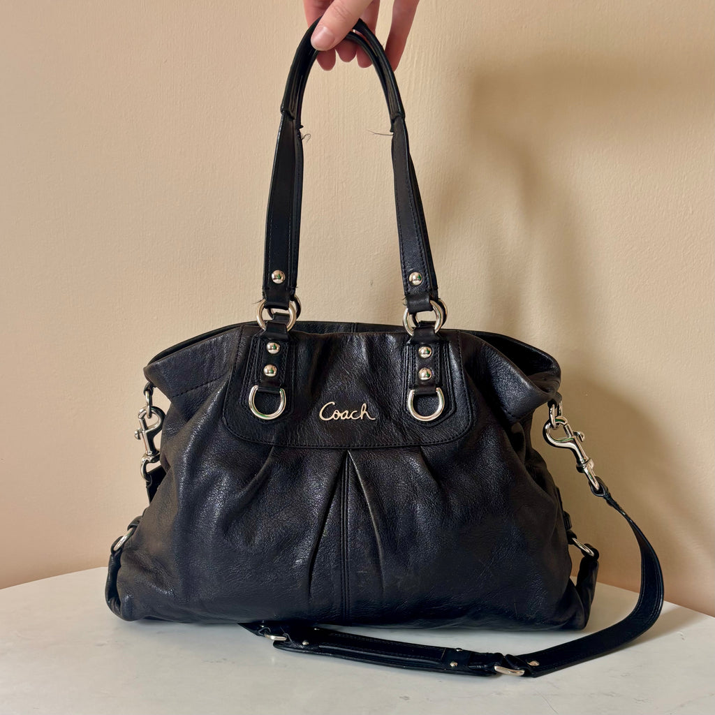 Coach Ashley Black Leather Satchel