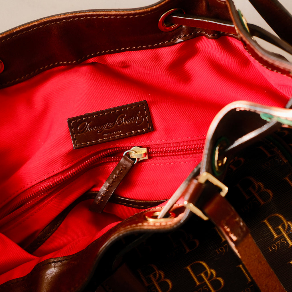 Dooney & Bourke Monogram Coated Canvas Drawstring Shoulder Bag