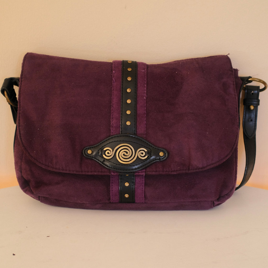 Vintage Purple Suede Shoulder Bag