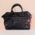 Balenciaga Black Leather Men's Carry All
