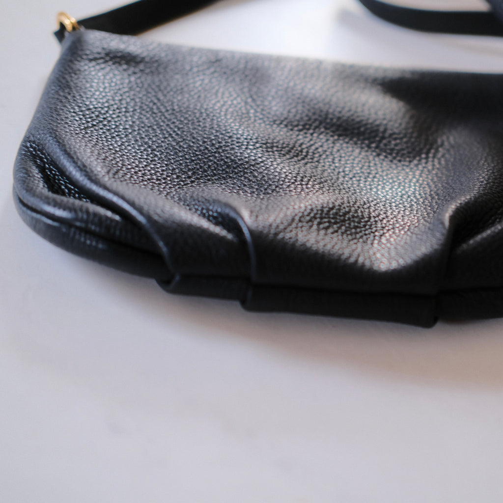 Marc Jacobs Black Leather Crossbody with Brass Hardware