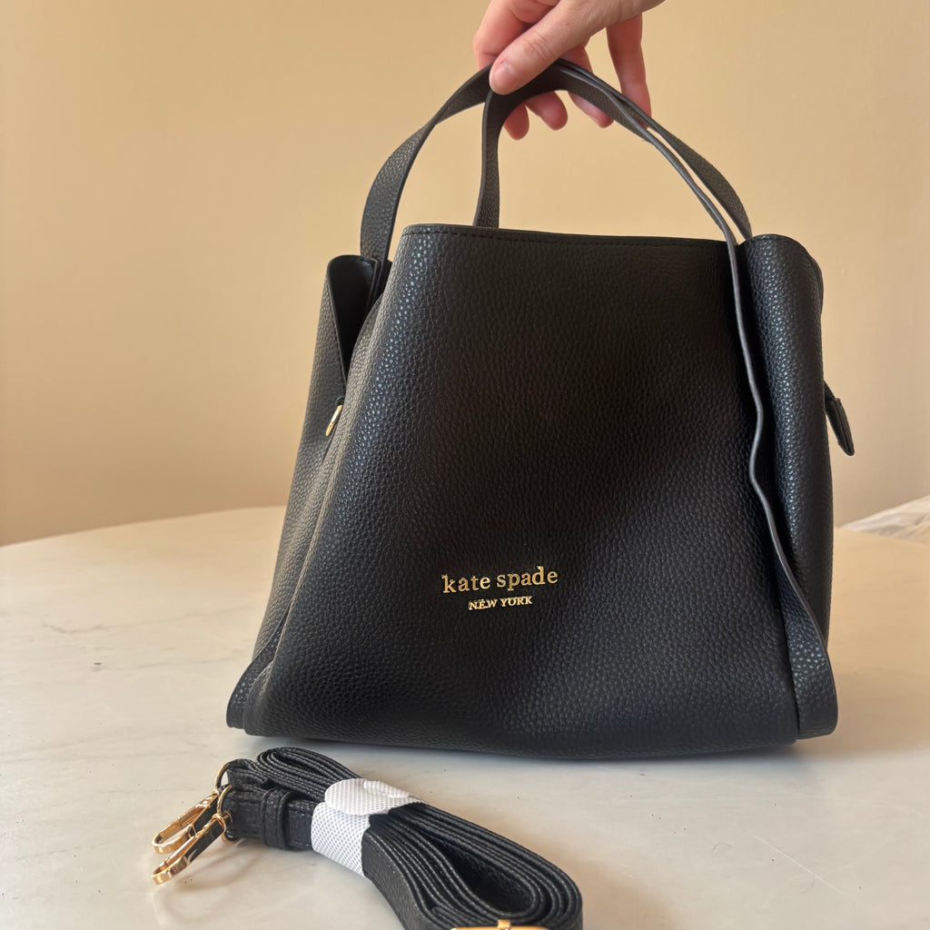 Kate Spade Black Leather Convertible Tote