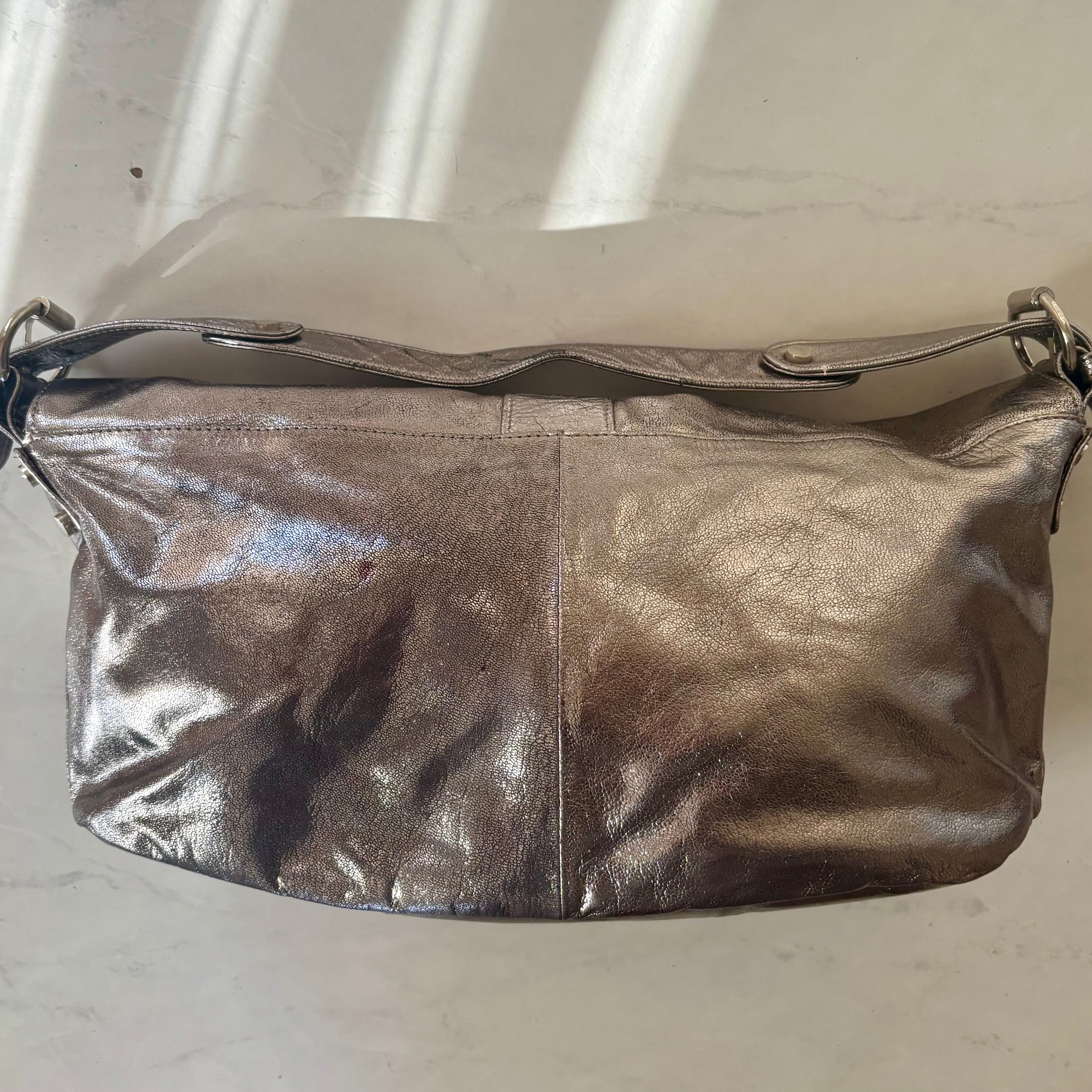 Tano Silver Leather Hobo