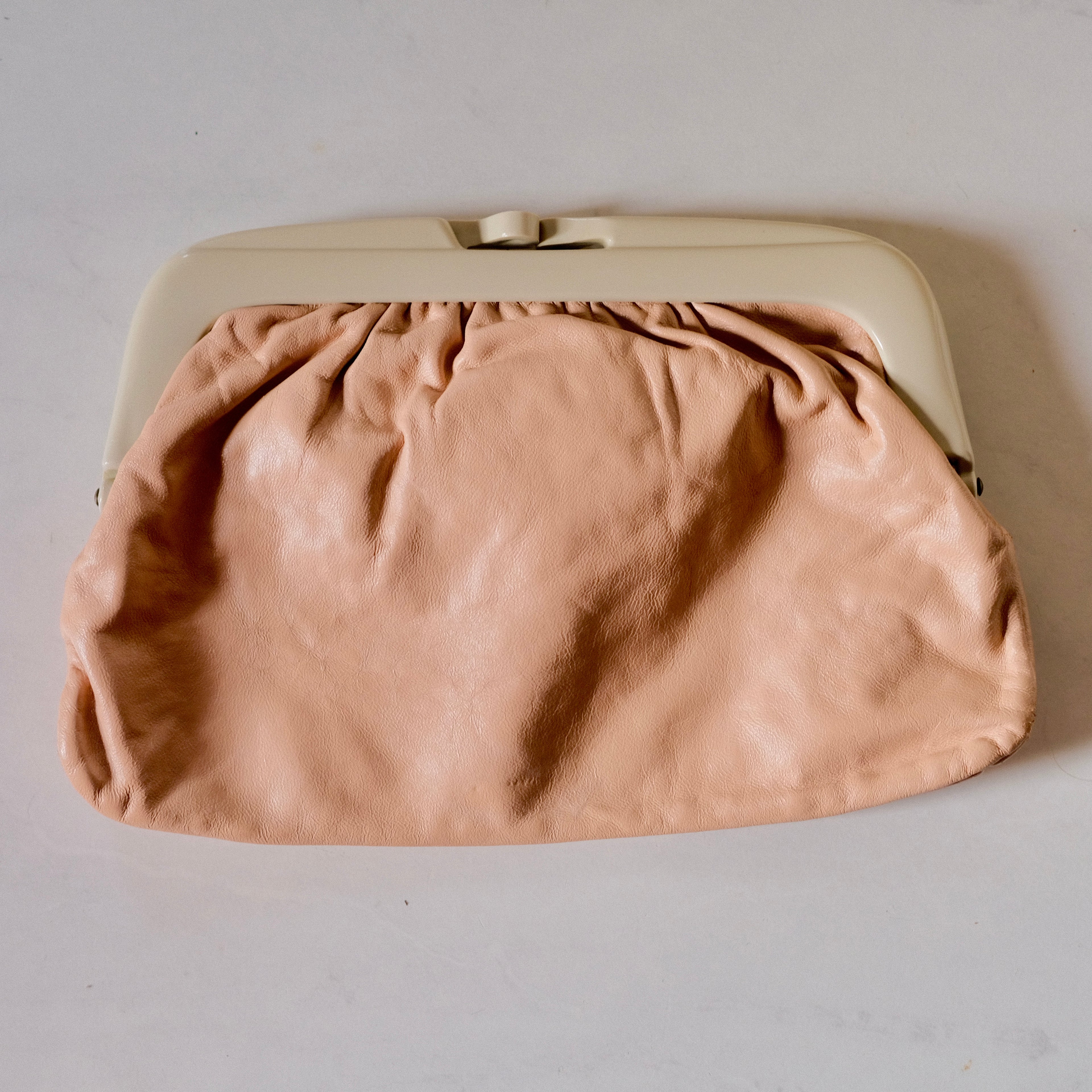 Vintage Pink Leather Clutch