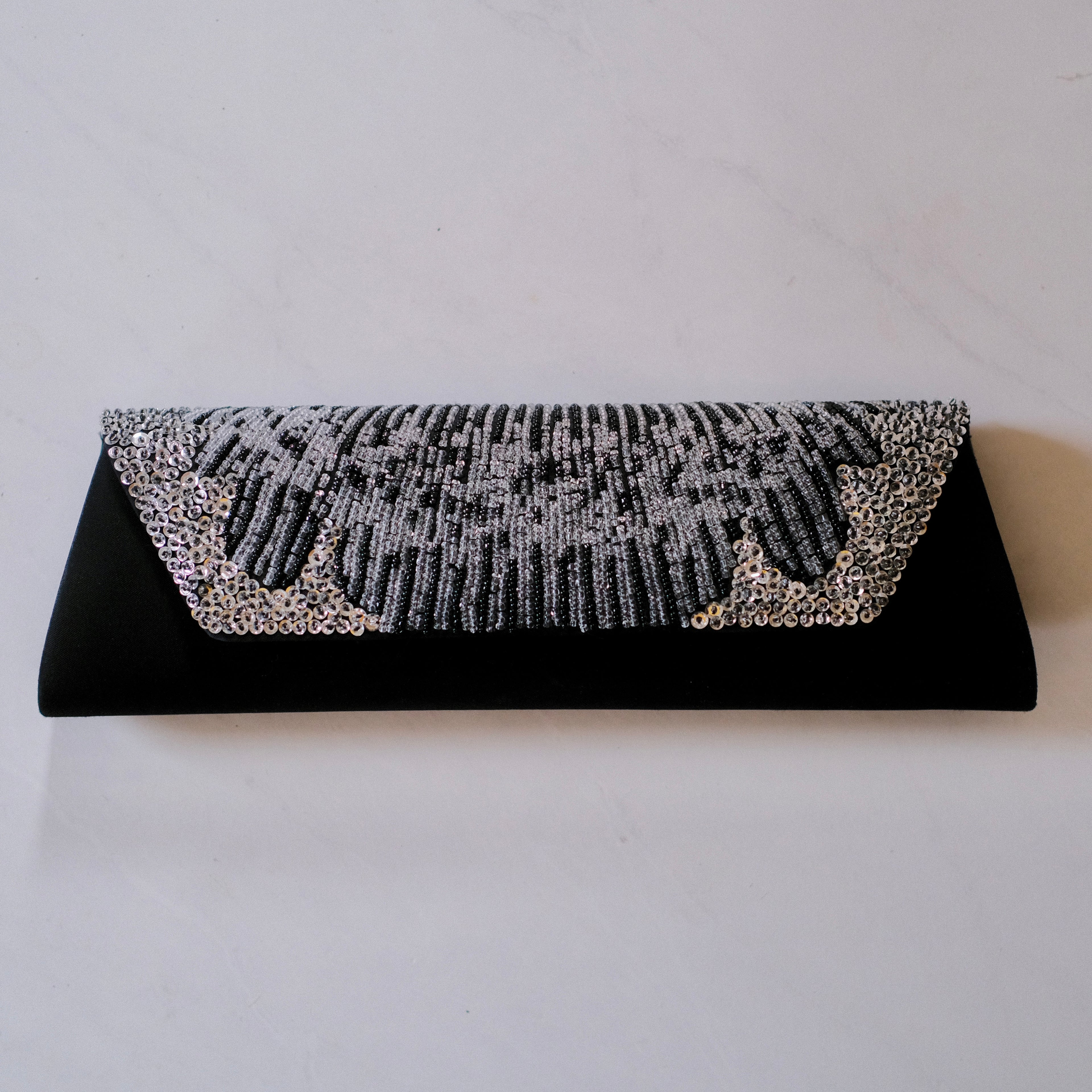 Black Sequined Clutch
