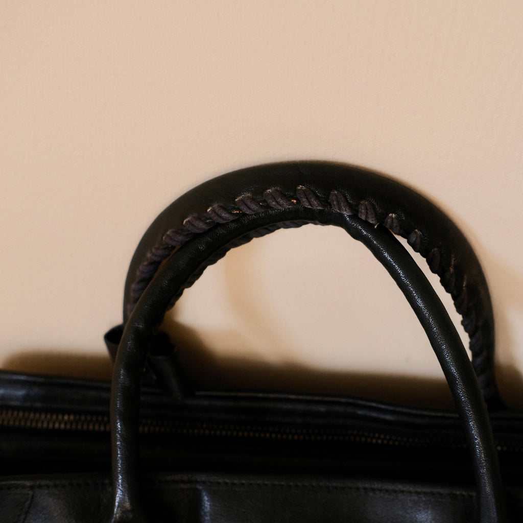 Balenciaga Black Leather Men's Carry All