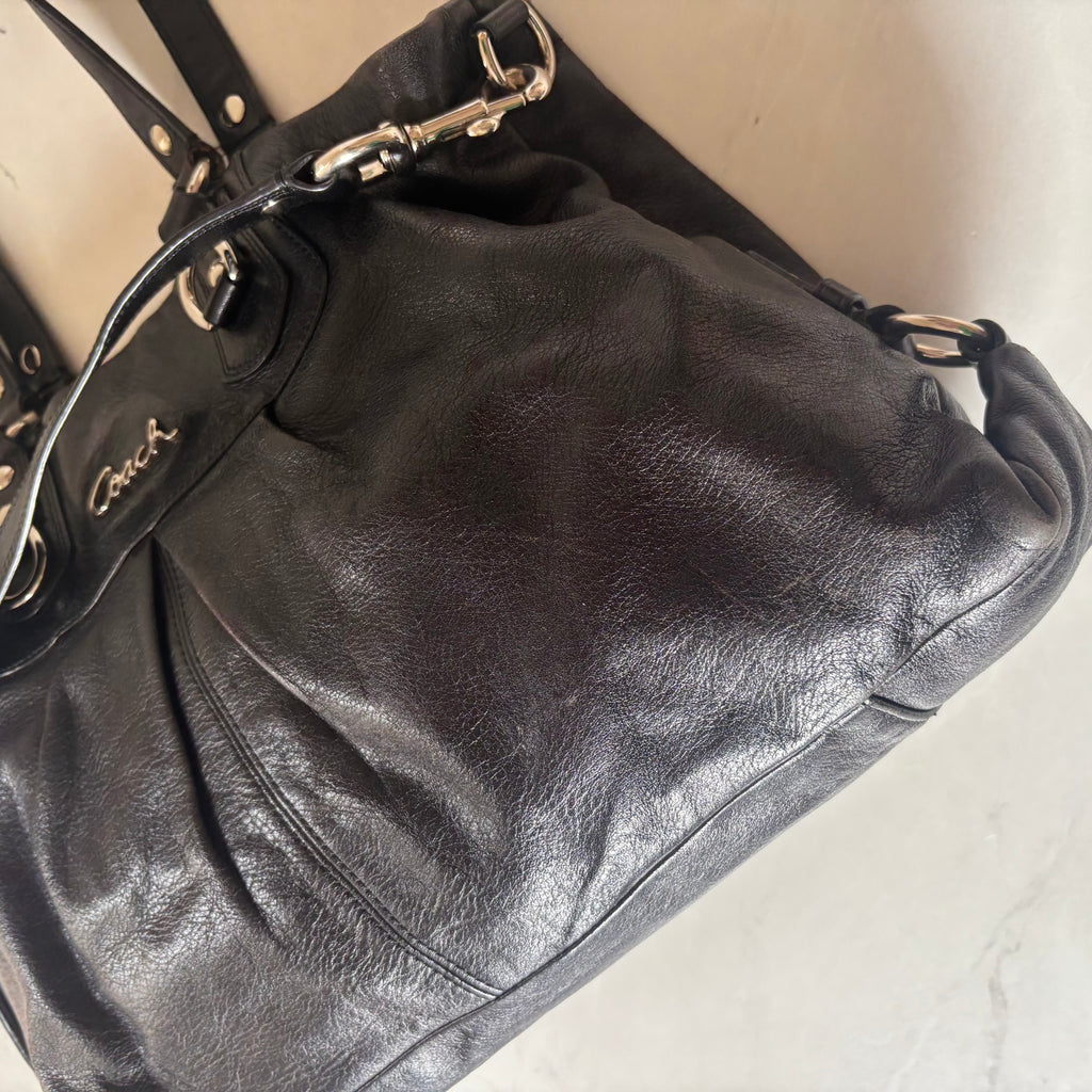 Coach Ashley Black Leather Satchel