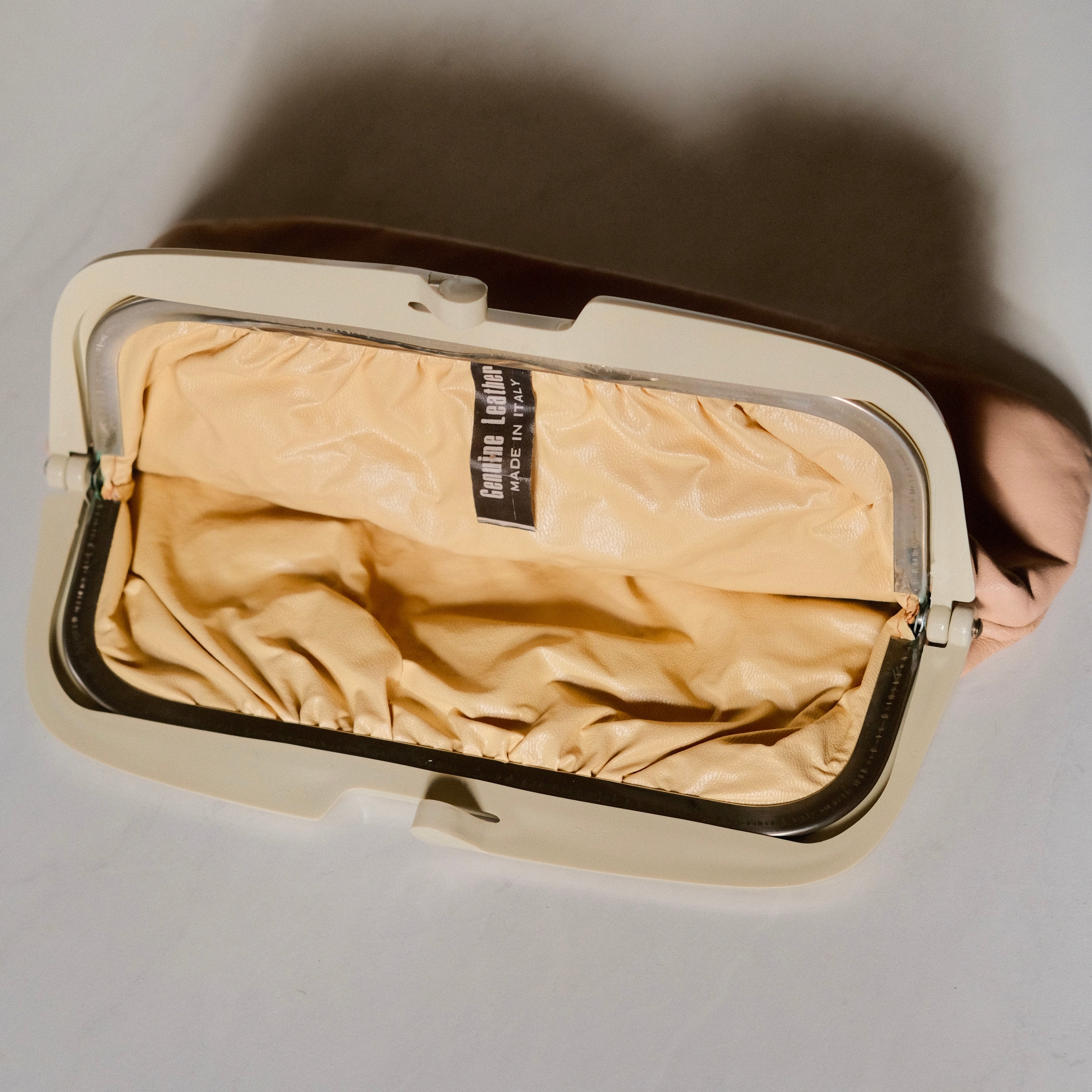 Vintage Pink Leather Clutch