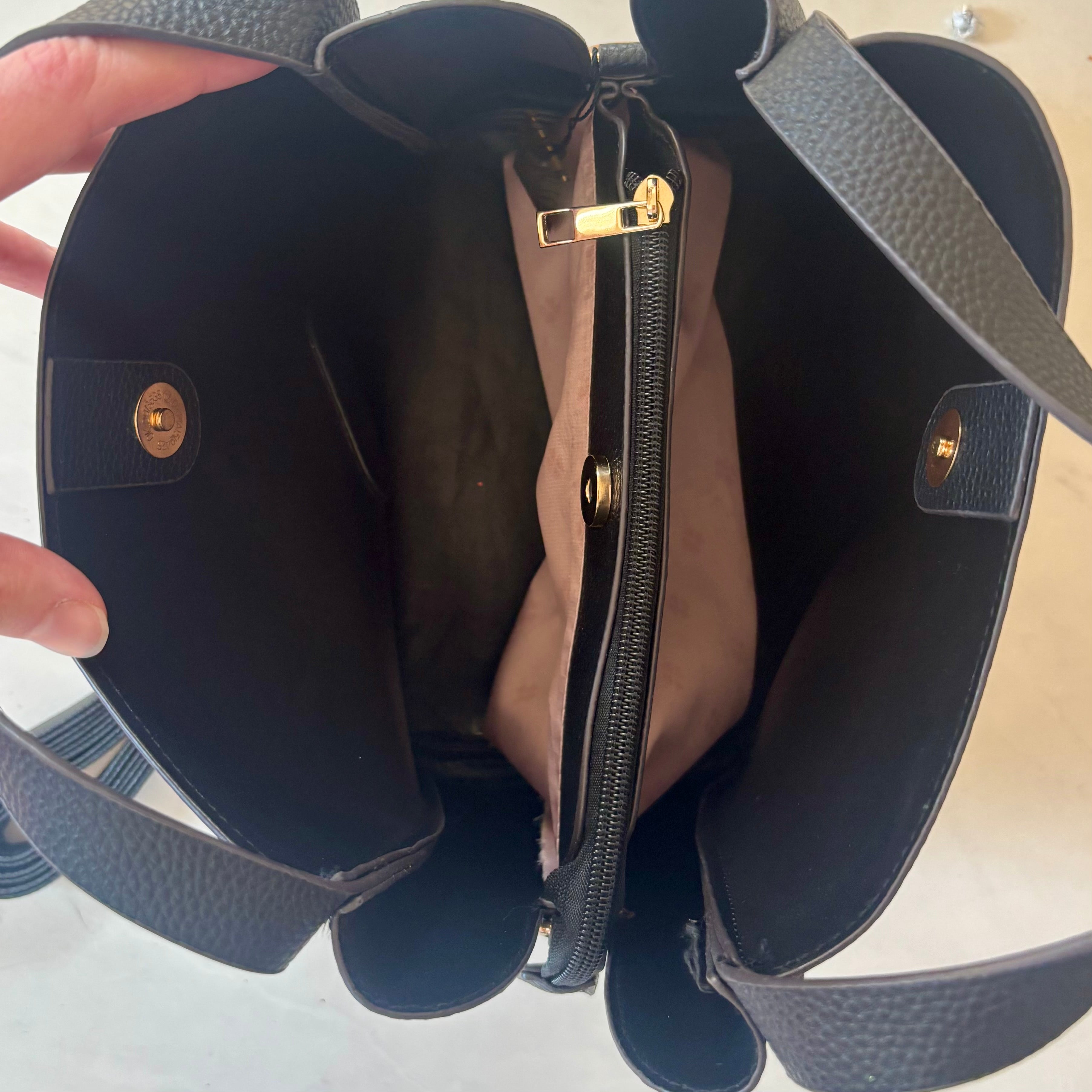 Kate Spade Black Leather Convertible Tote