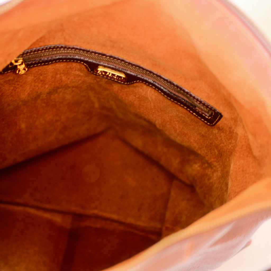 Fendi Vintage Brown Leather Large Tote Bag