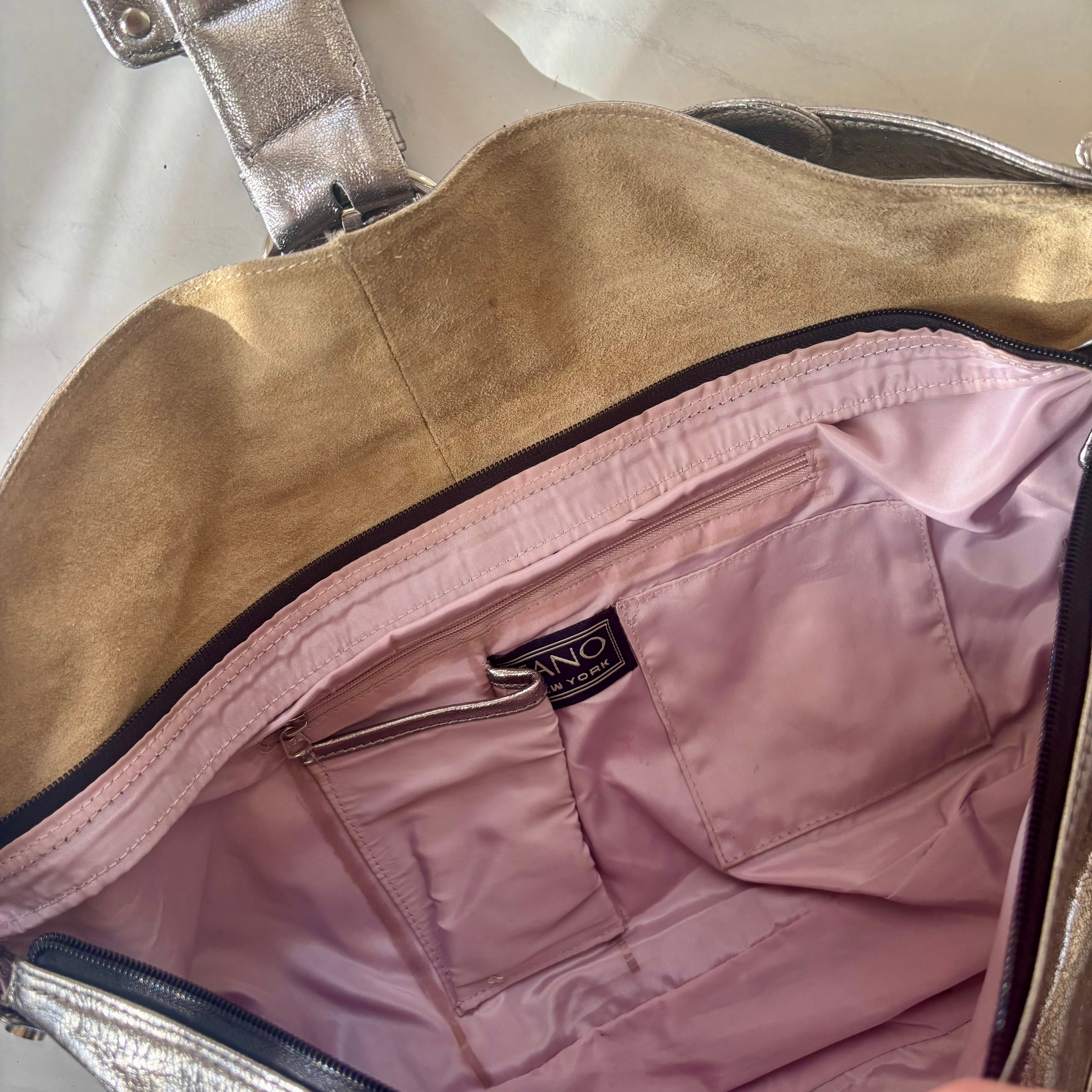 Tano Silver Leather Hobo