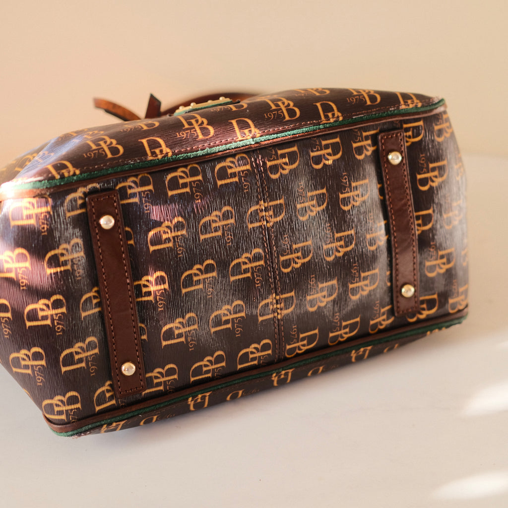 Dooney & Bourke Monogram Coated Canvas Drawstring Shoulder Bag