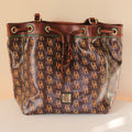 Dooney & Bourke Monogram Coated Canvas Drawstring Shoulder Bag