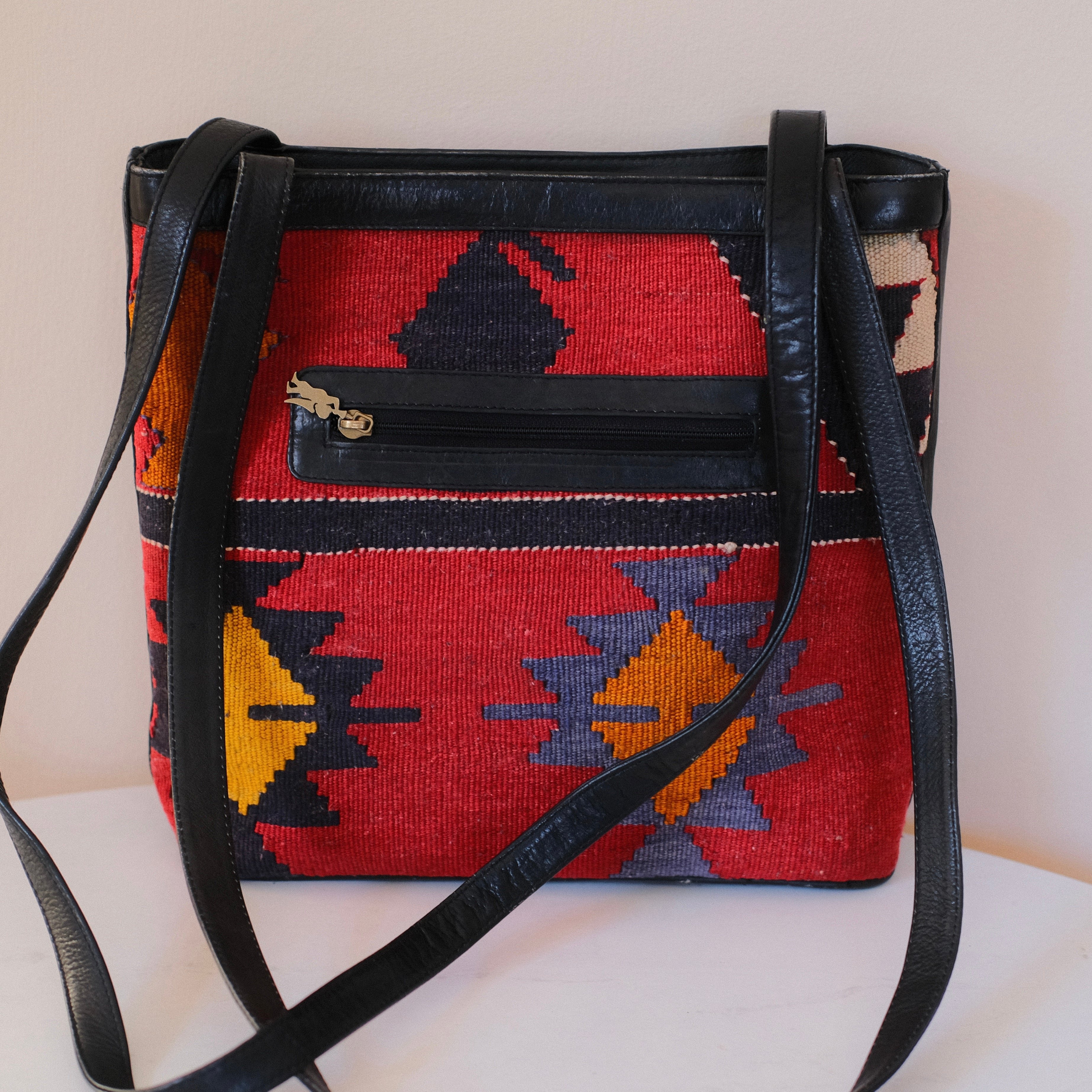 Vintage Carpeted Shoulder Bag