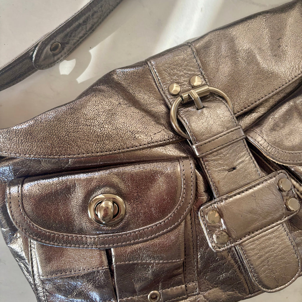 Tano Silver Leather Hobo