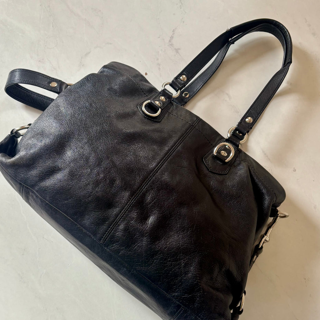 Coach Ashley Black Leather Satchel