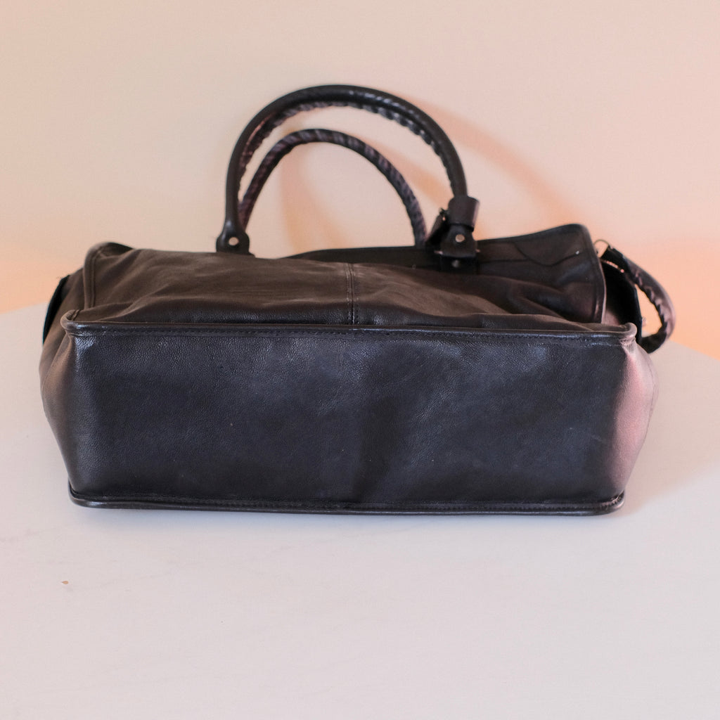 Balenciaga Black Leather Men's Carry All