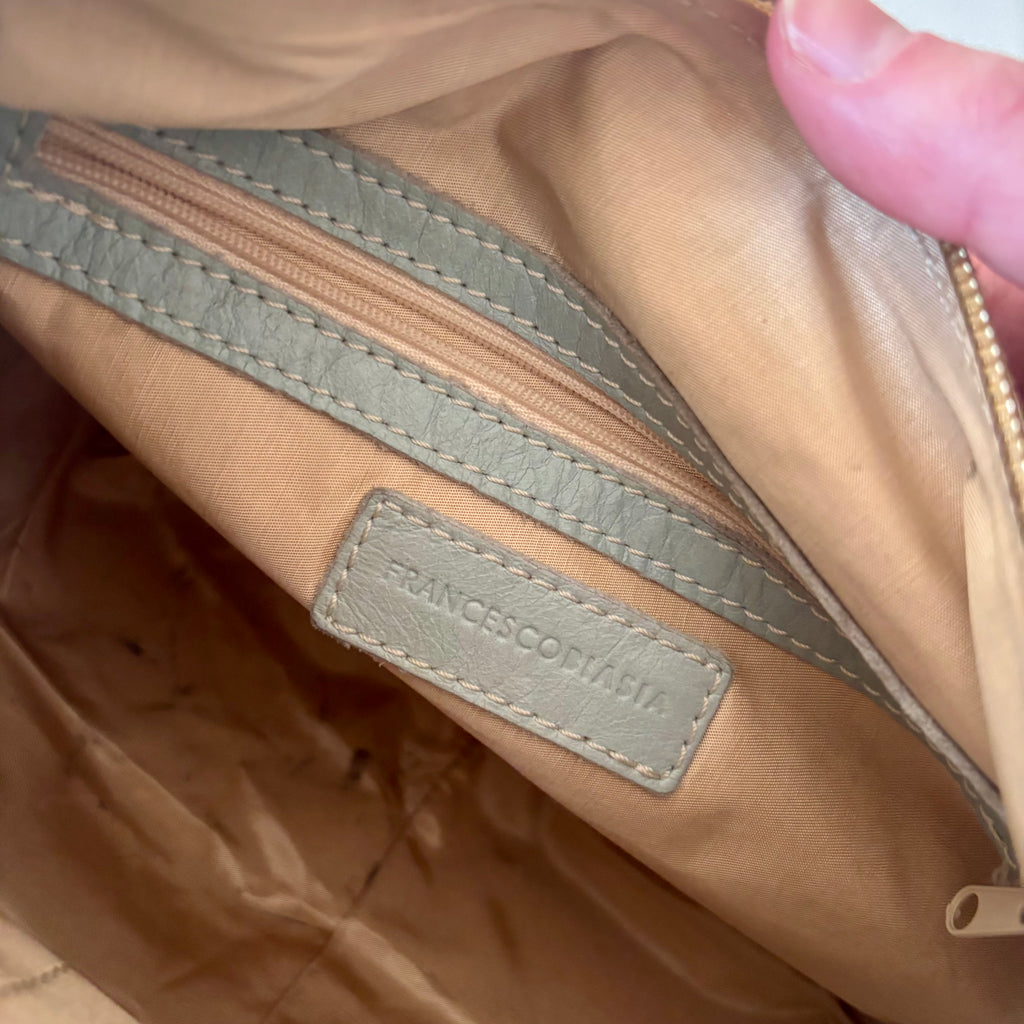 Vintage Francesco Biasa Mint Green Leather Shoulder Bag