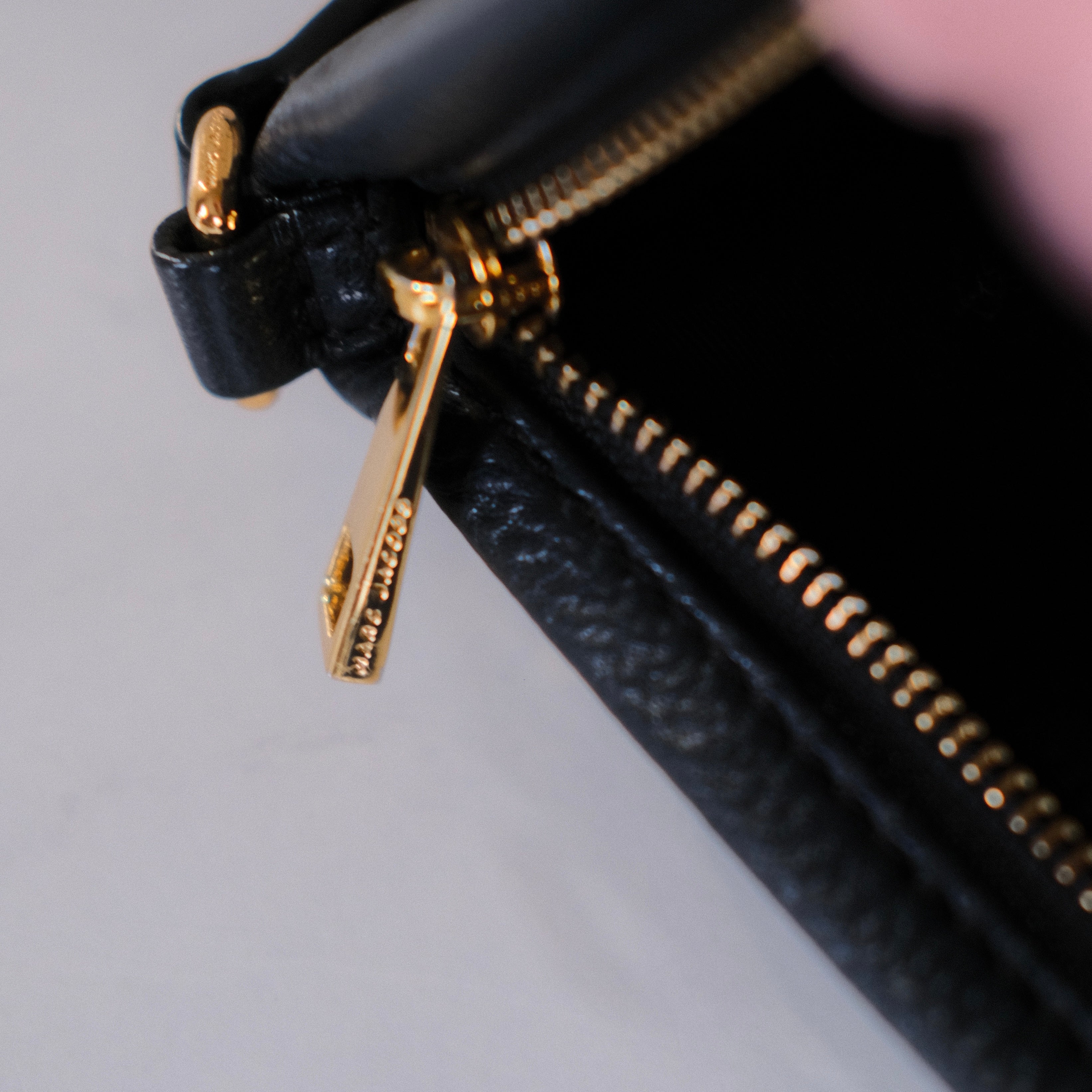 Marc Jacobs Black Leather Crossbody with Brass Hardware