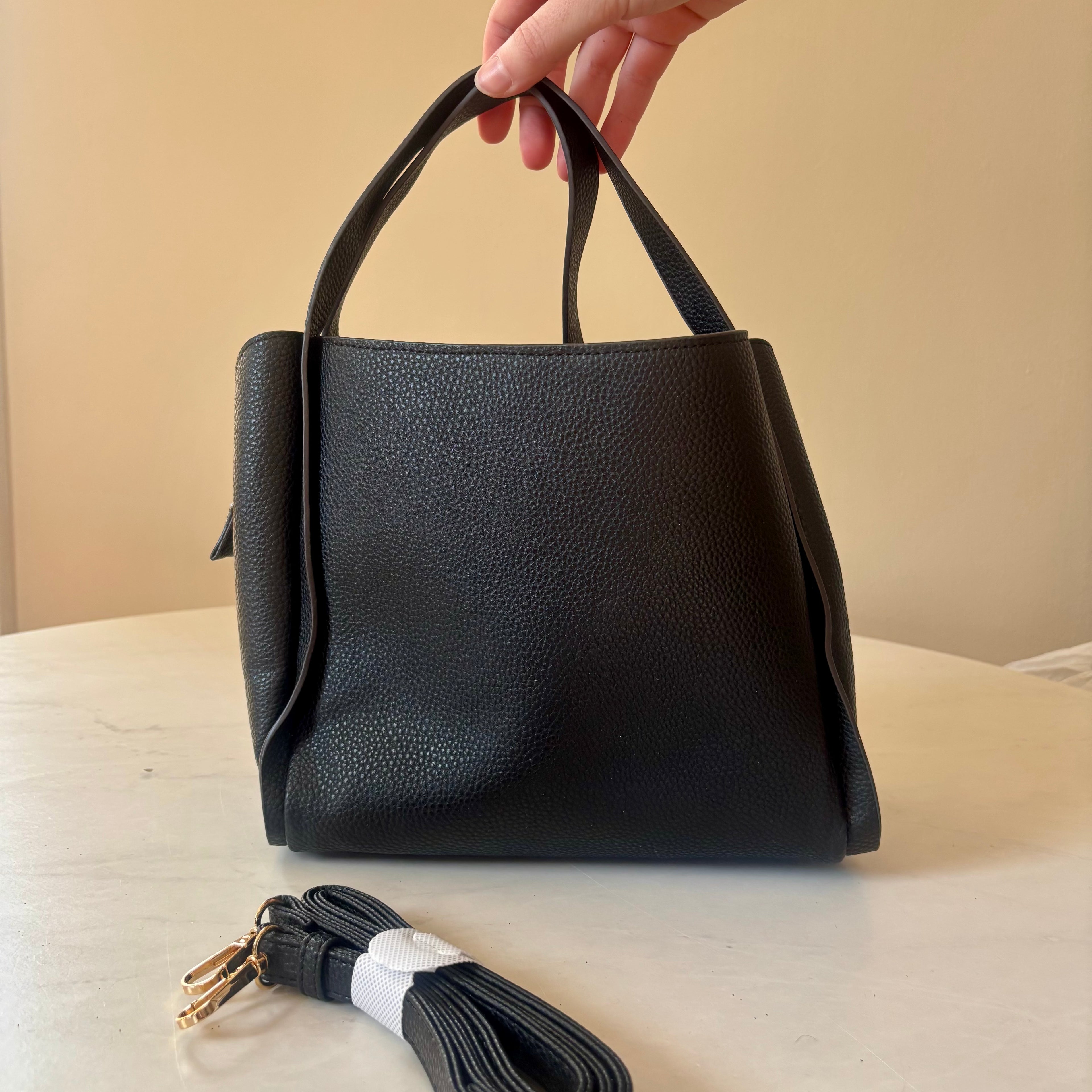 Kate Spade Black Leather Convertible Tote