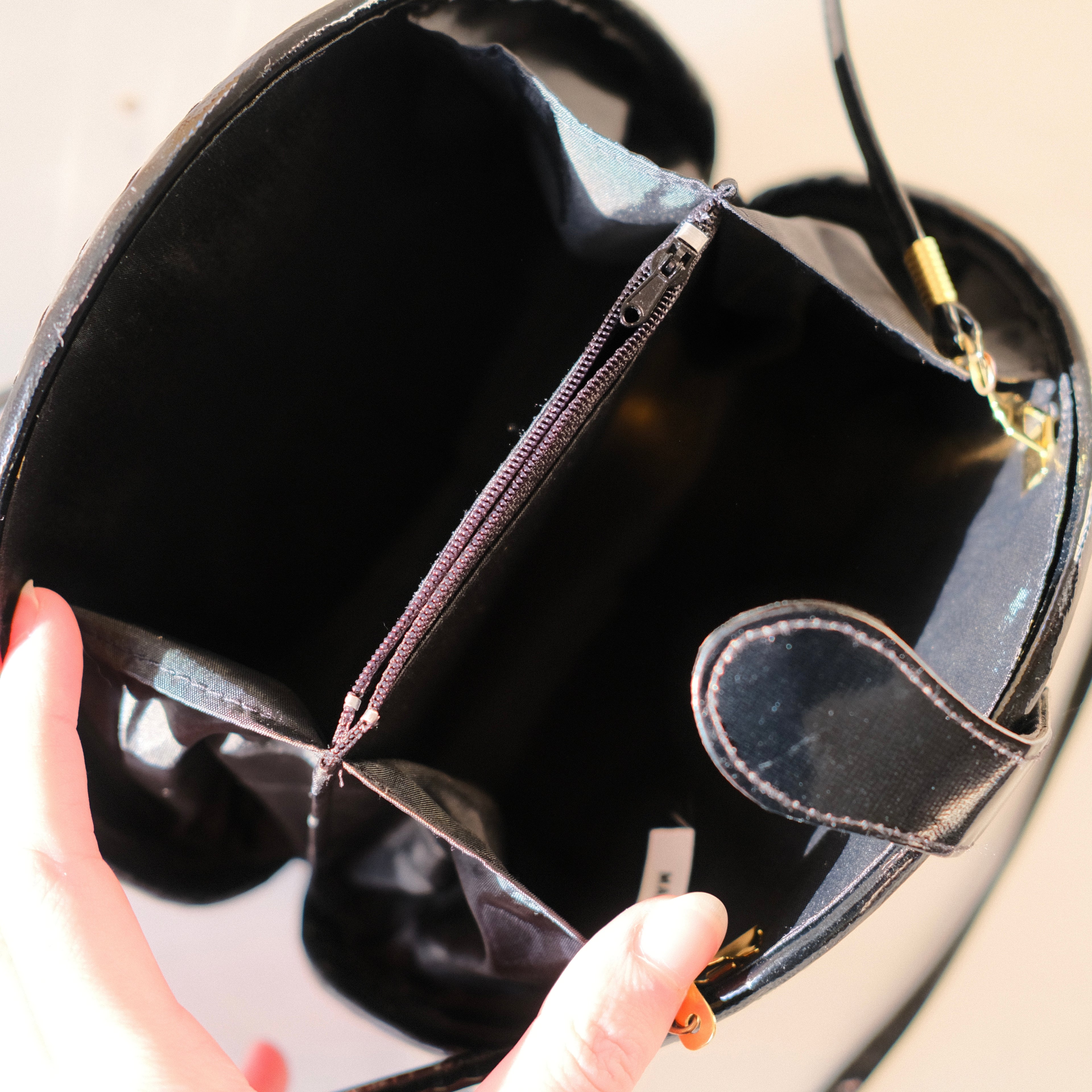 Black Checkered Clutch with Strap