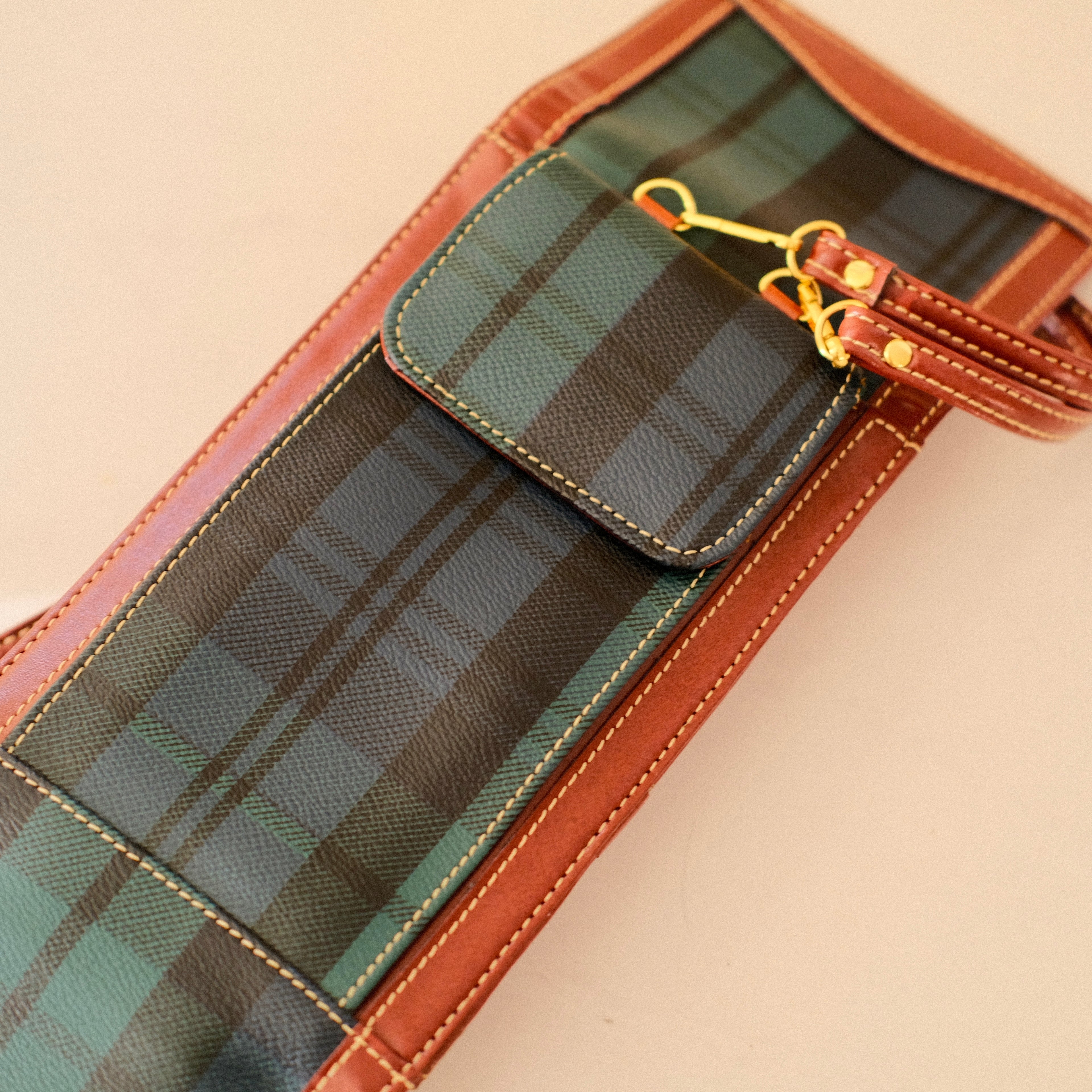 Vintage Polo Ralph Lauren Inspired Plaid Crossbody Trifold Wallet