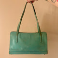 Vintage Teal Leather Shoulder Bag