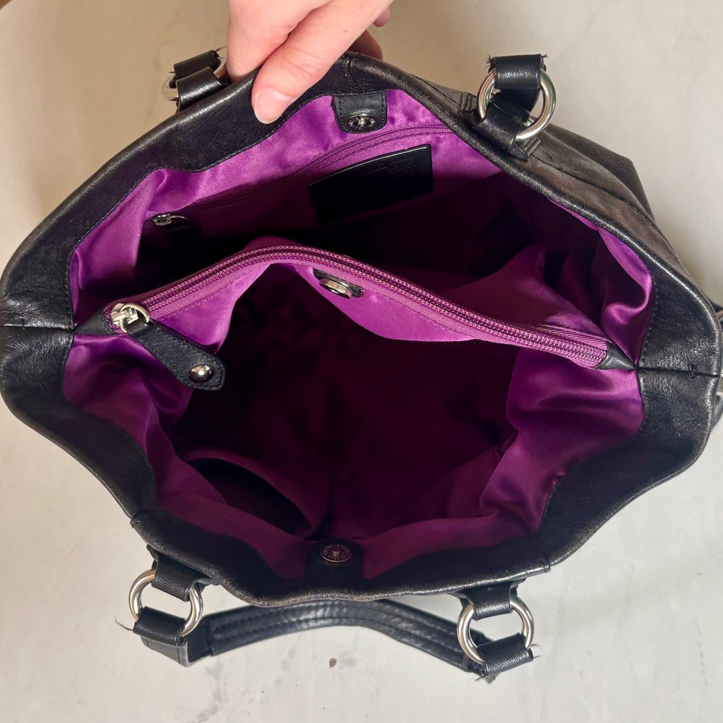 Coach Ashley Black Leather Satchel