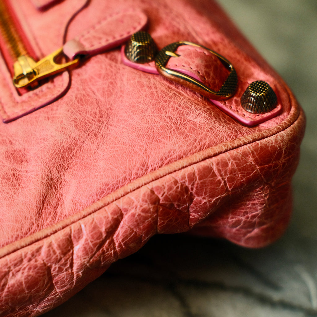 Balenciaga The Hip City Leather Crossbody Pink