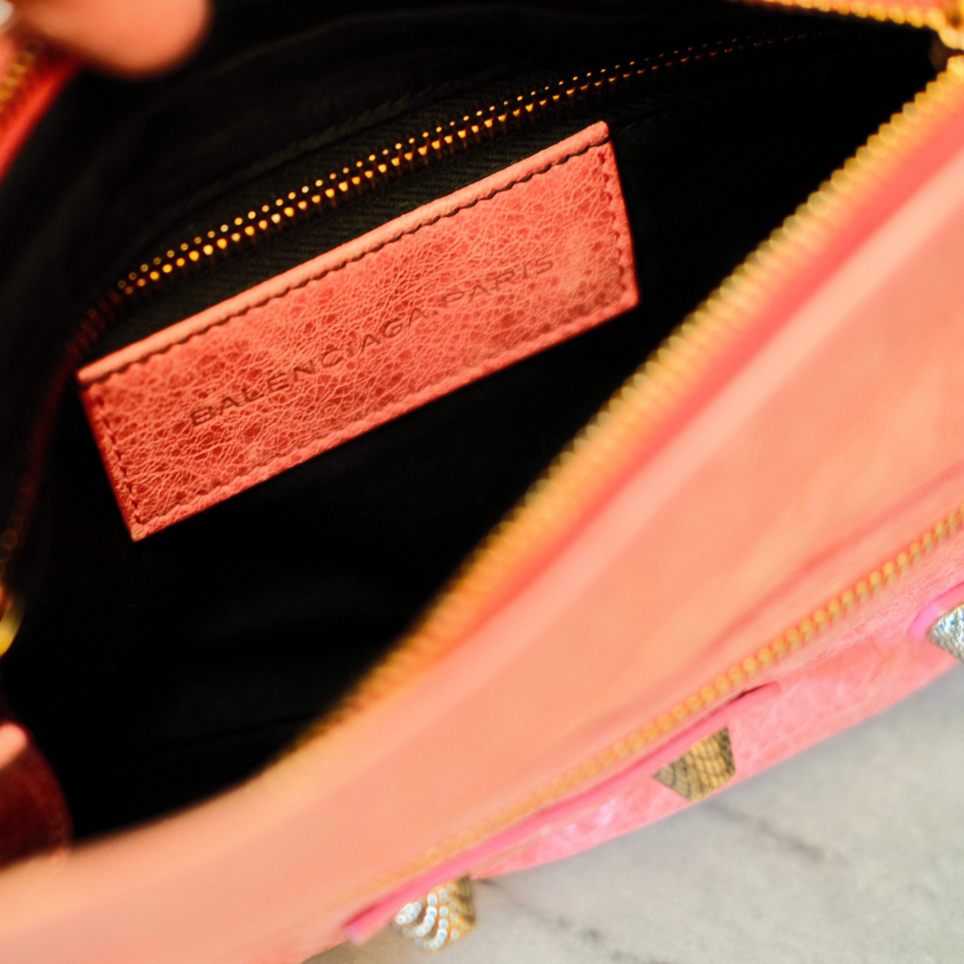 Balenciaga The Hip City Leather Crossbody Pink