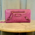 Balenciaga 2013 Calfskin Zip Wallet Purple