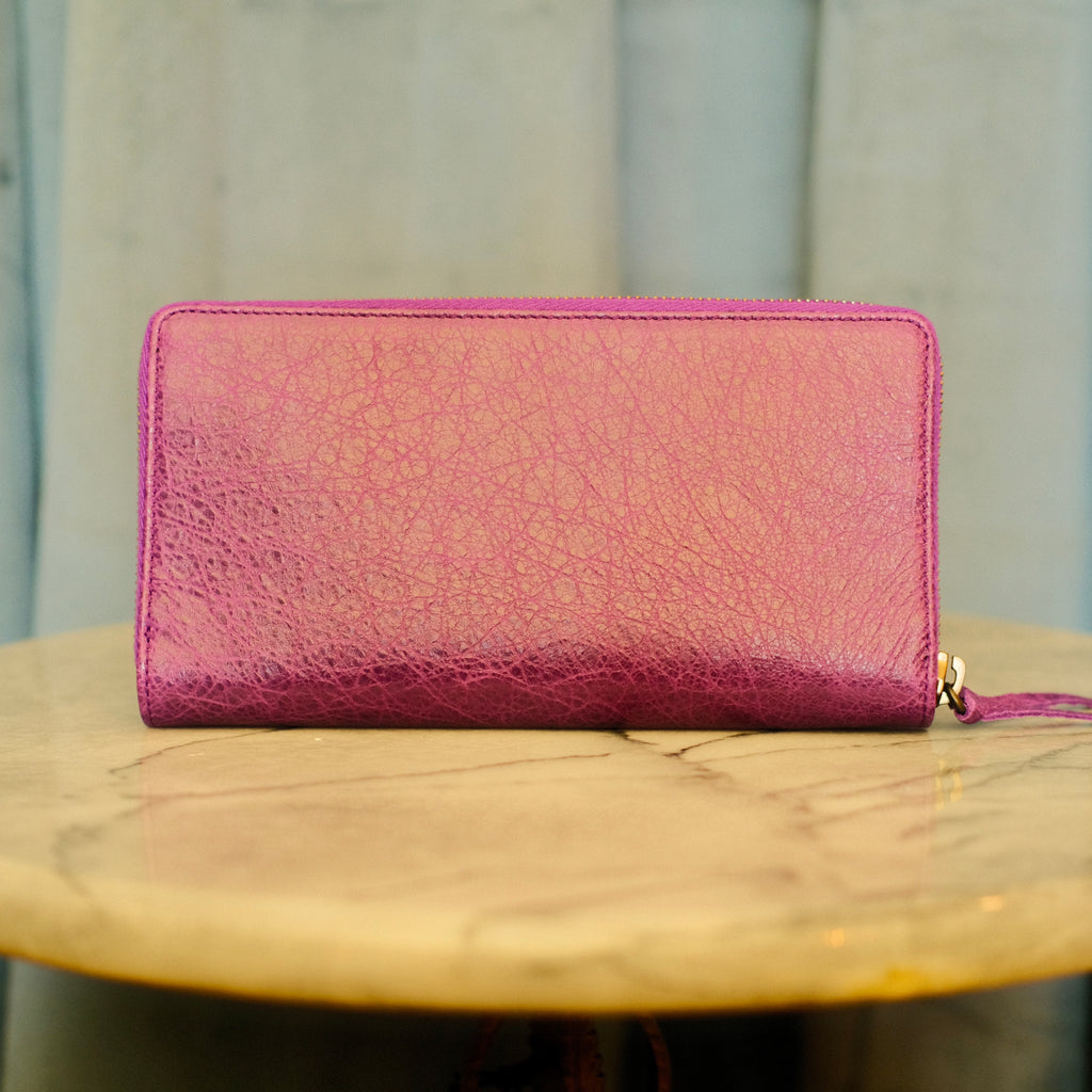 Balenciaga 2013 Calfskin Zip Wallet Purple