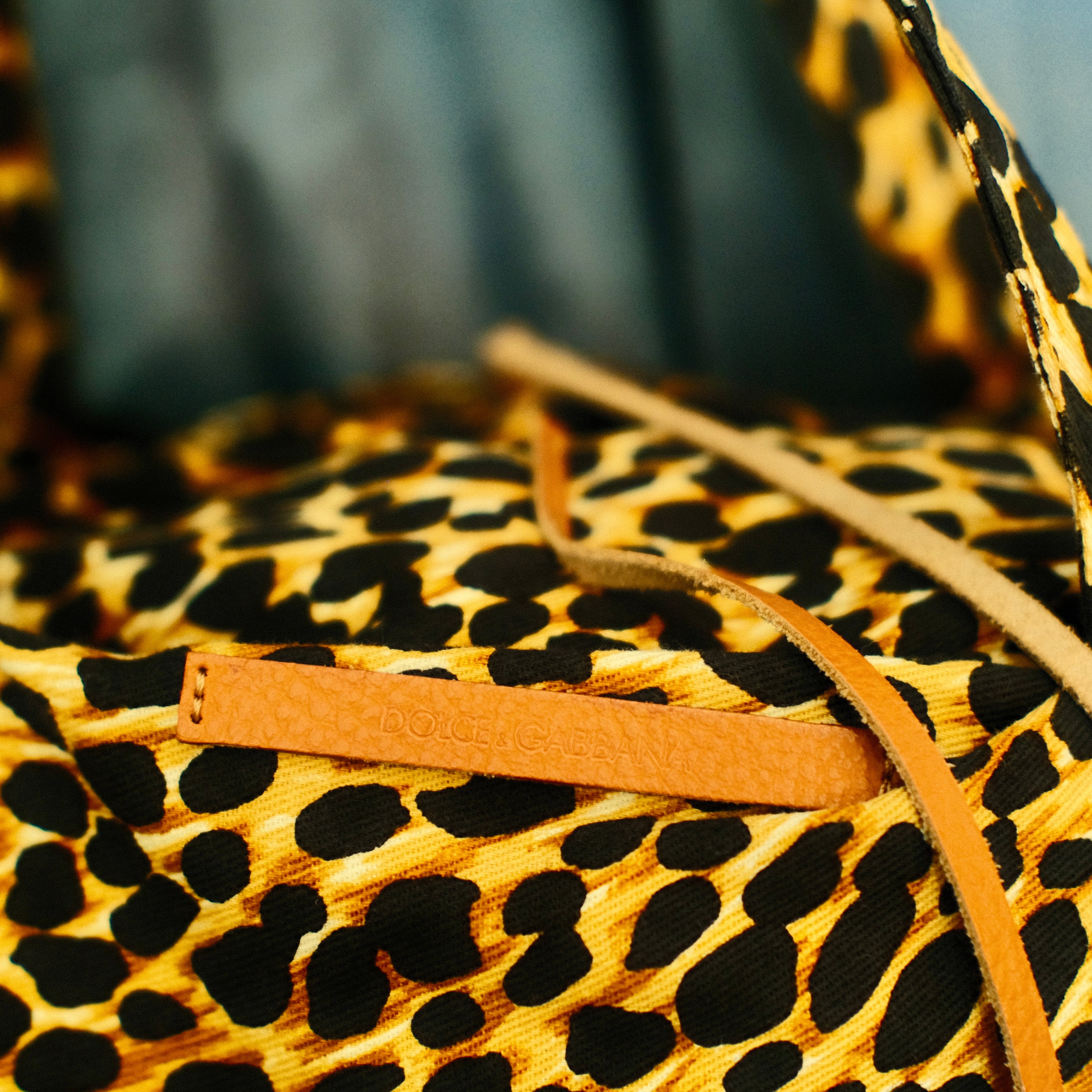 Dolce and Gabbana Canvas Tote Bag Cheetah