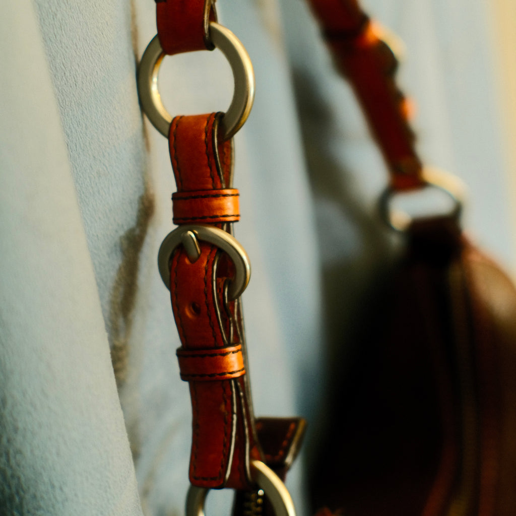 Coach Two-Tone Leather Shoulder Bag Brown