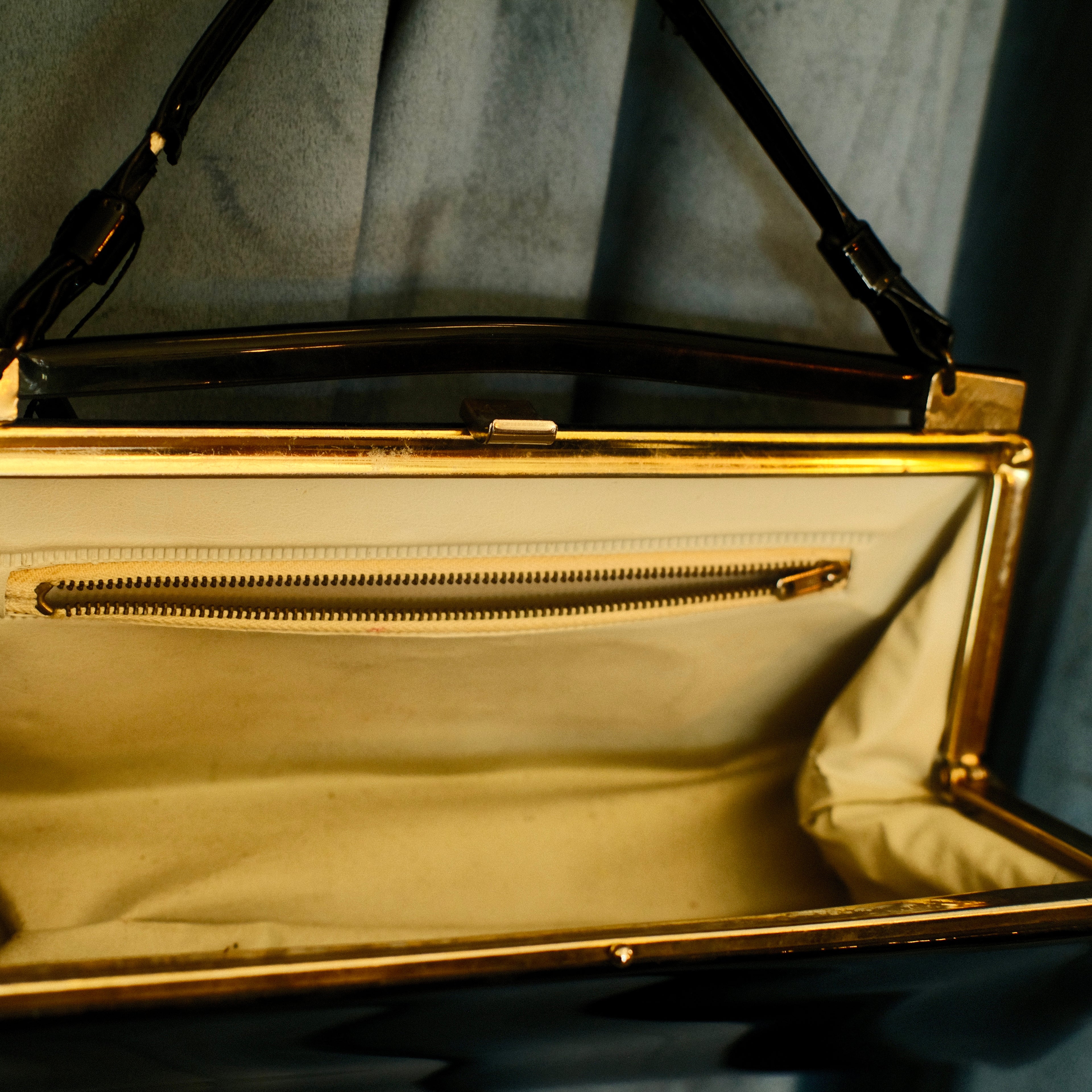 Vintage Patent Leather Clutch Black