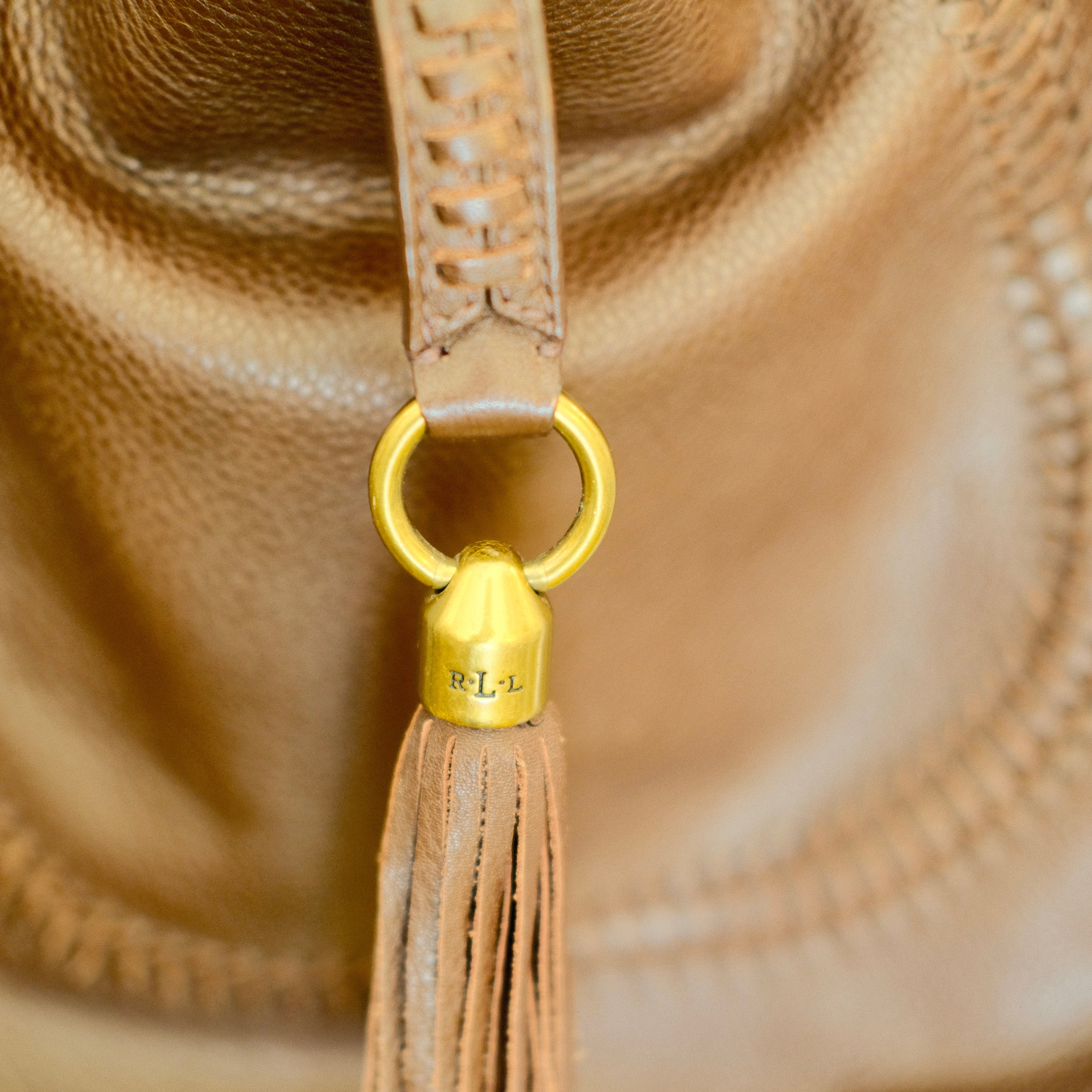 Ralph Lauren Leather Tassel Bag Brown