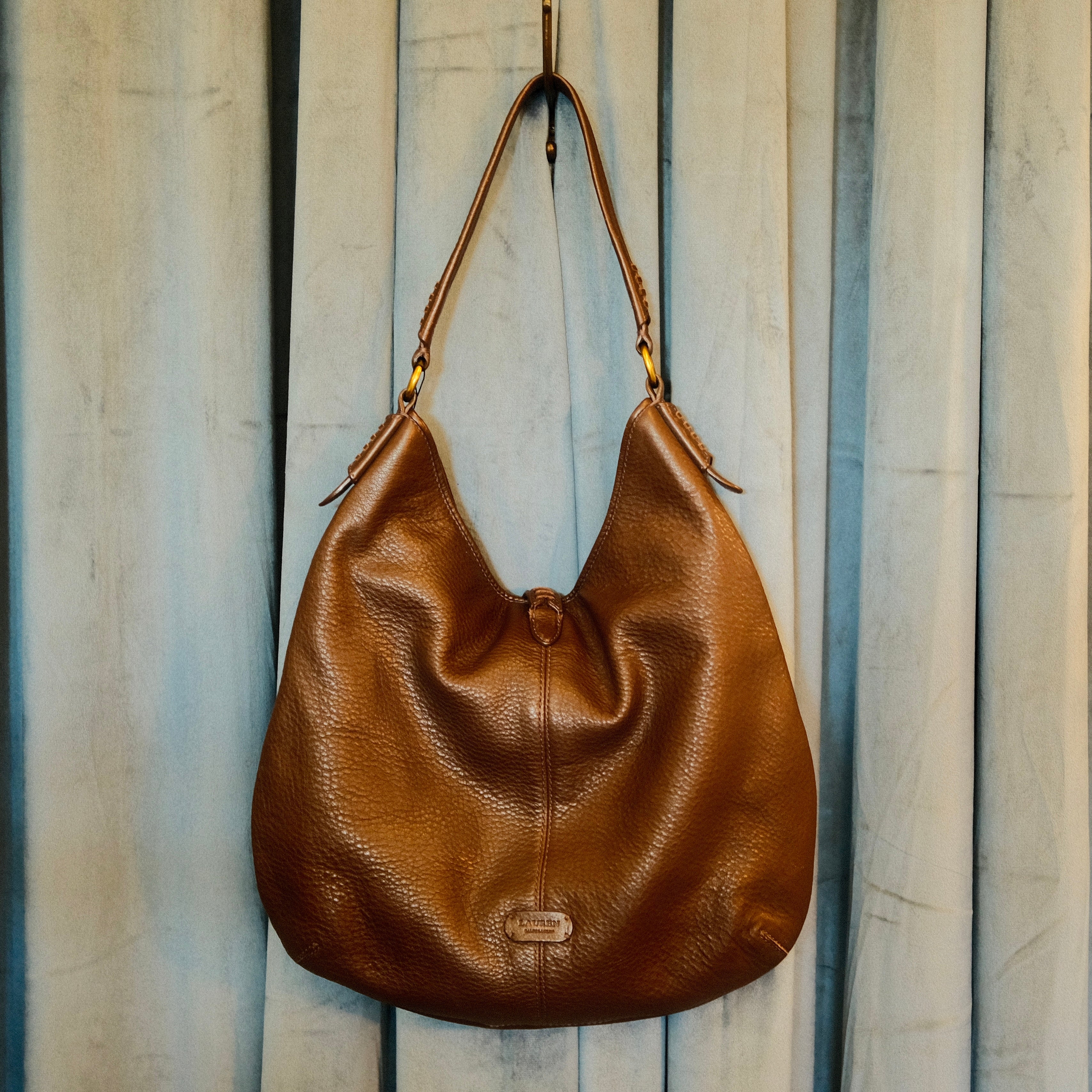 Ralph Lauren Leather Tassel Bag Brown