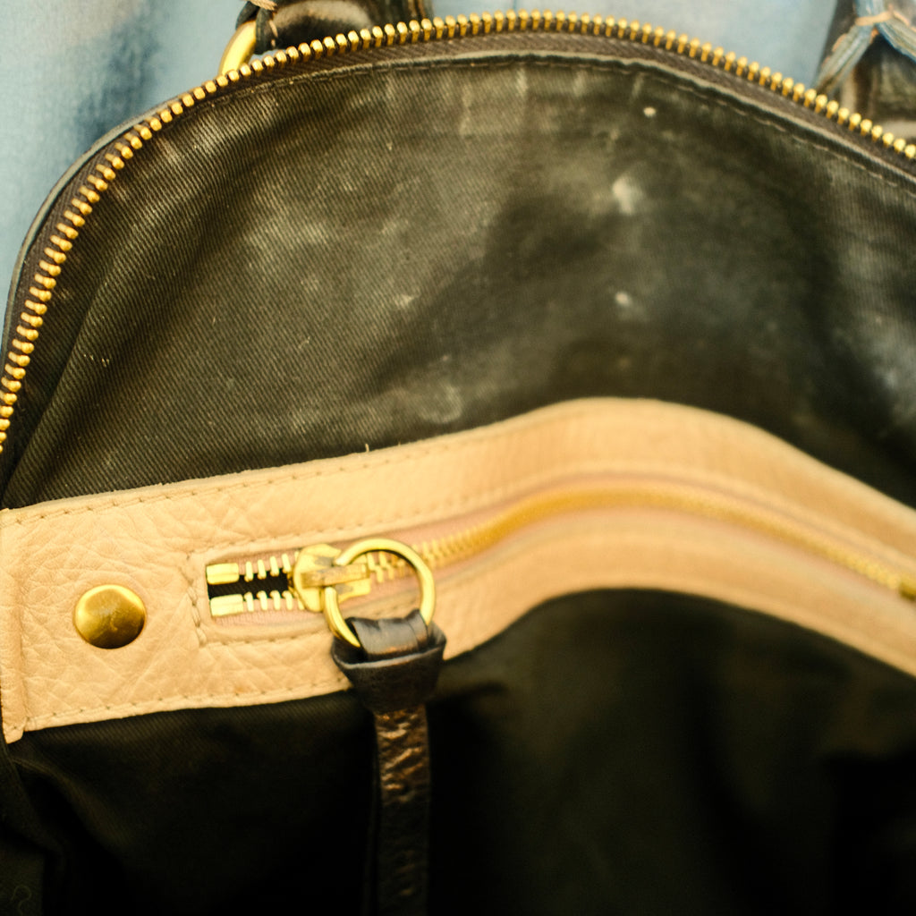 Chloe Quilted Bay Top Handle Bag Black