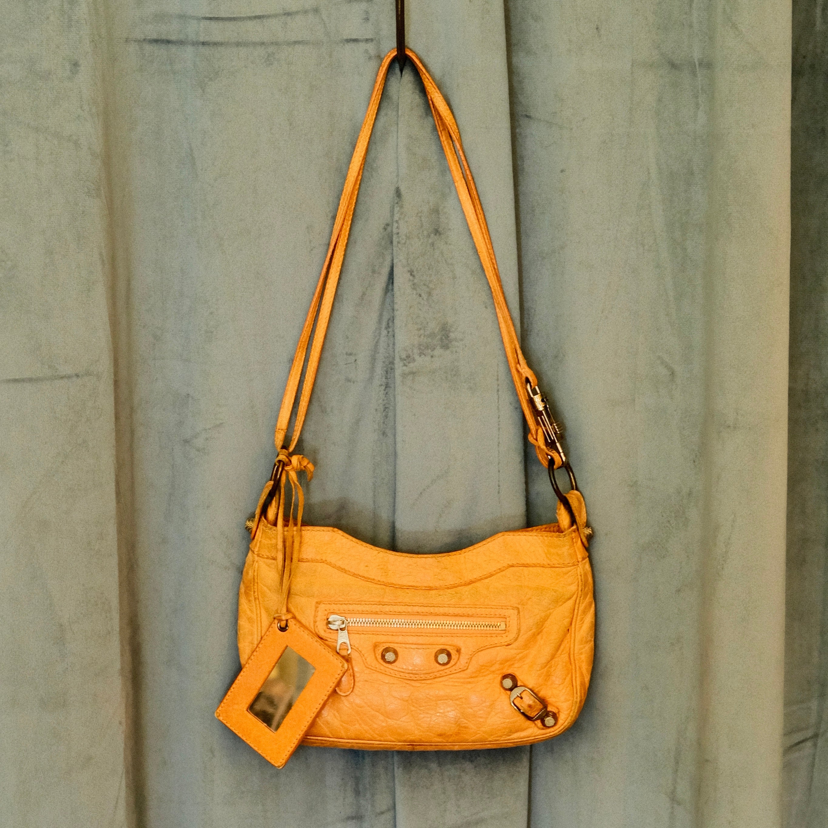 Balenciaga City Leather Crossbody Orange