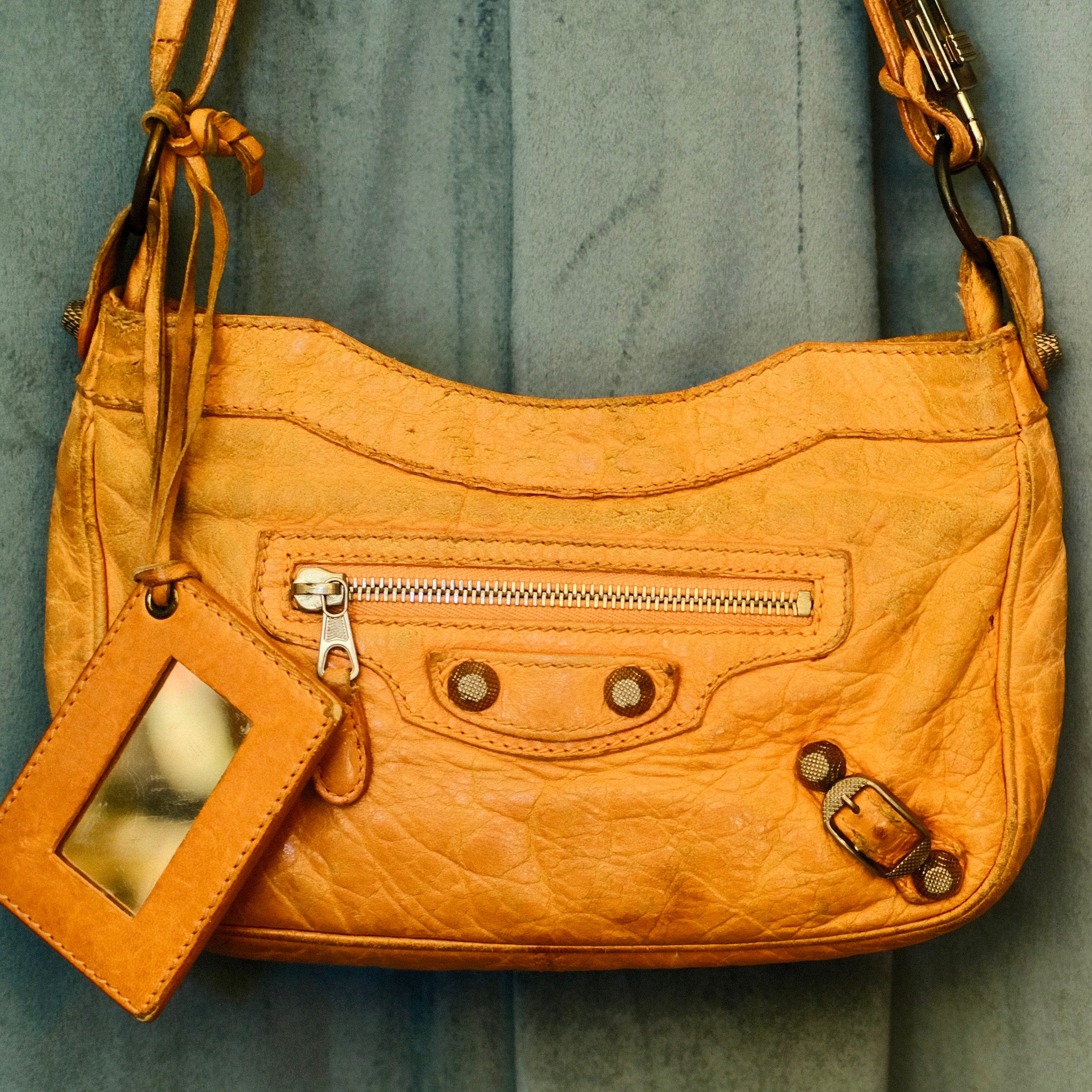 Balenciaga City Leather Crossbody Orange