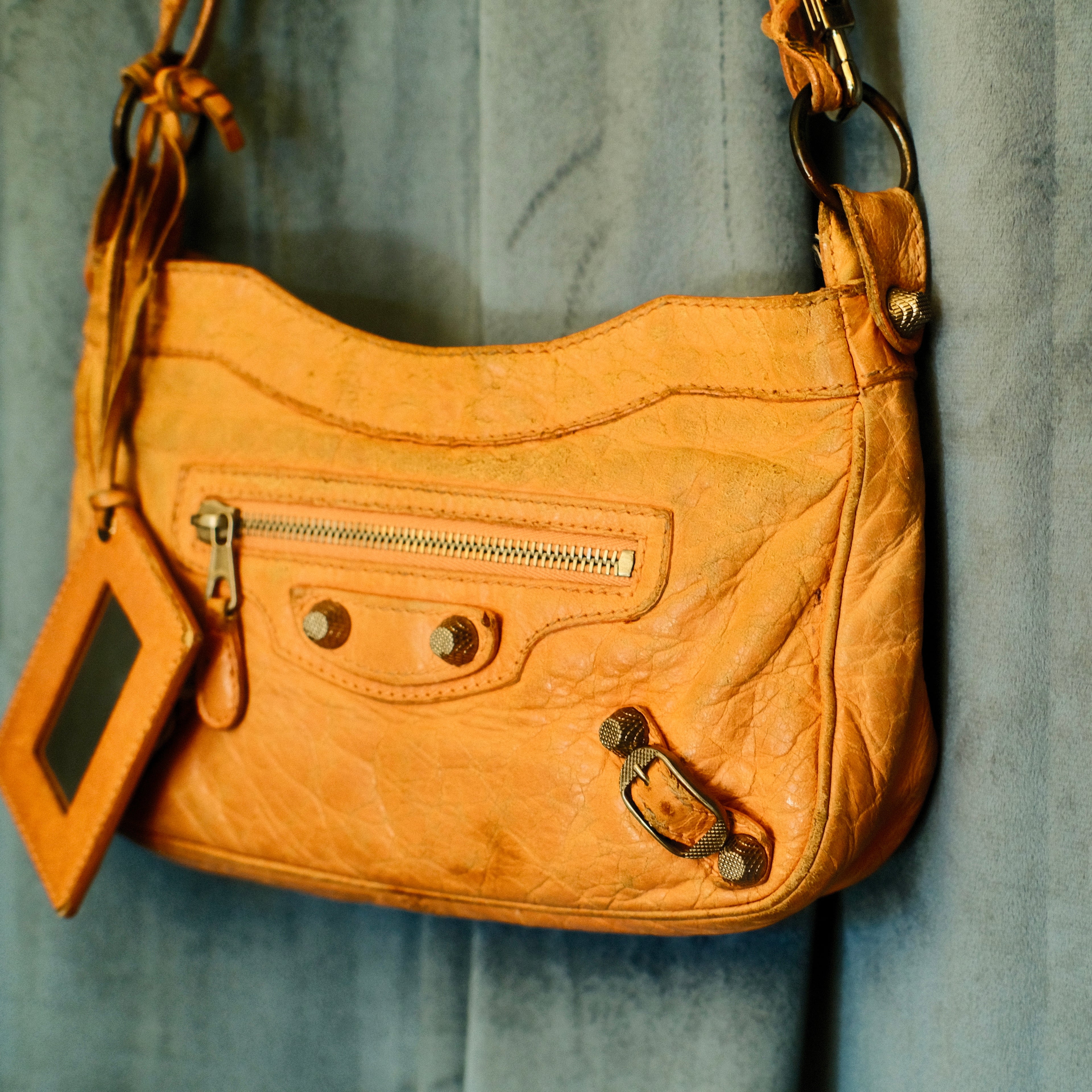 Balenciaga City Leather Crossbody Orange