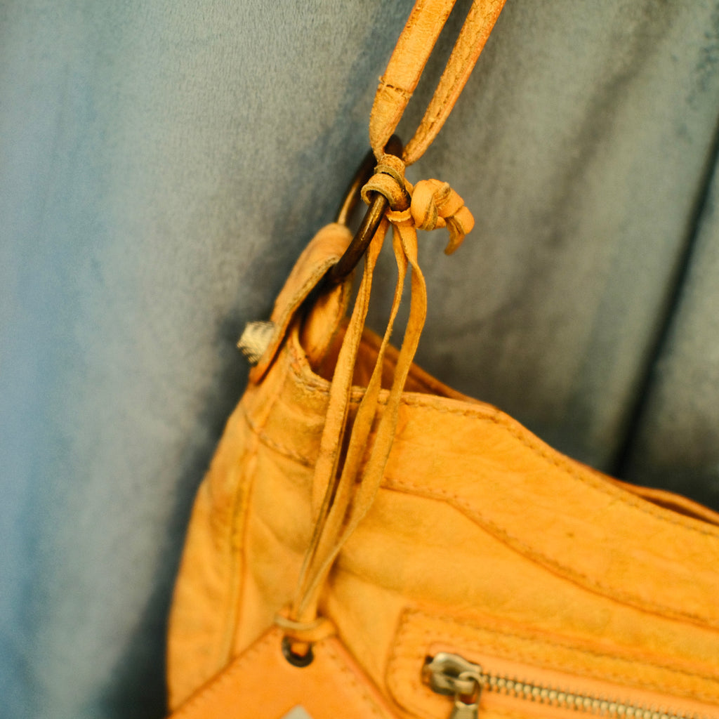 Balenciaga City Leather Crossbody Orange