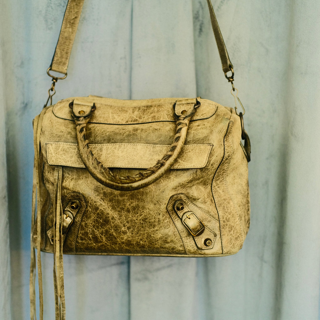 Balenciaga City 2way Leather Shoulder Bag Gray