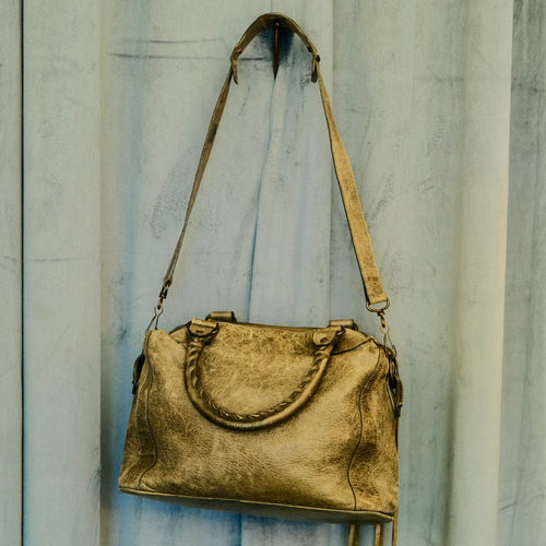 Balenciaga City 2way Leather Shoulder Bag Gray