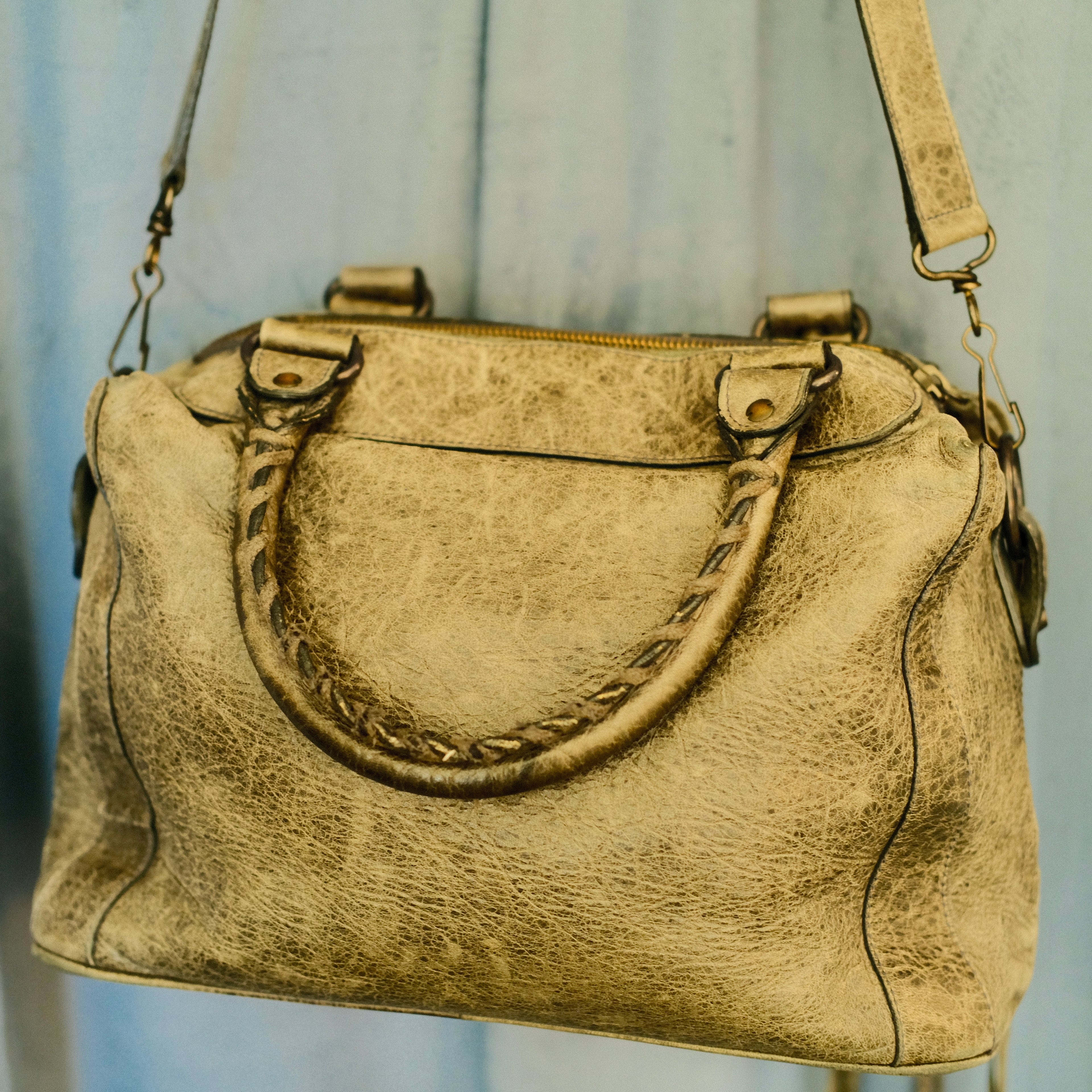 Balenciaga City 2way Leather Shoulder Bag Gray