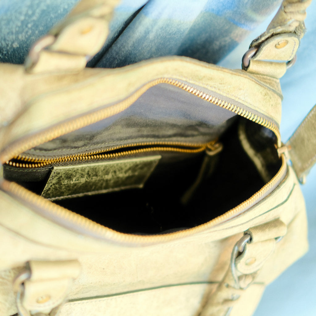 Balenciaga City 2way Leather Shoulder Bag Gray