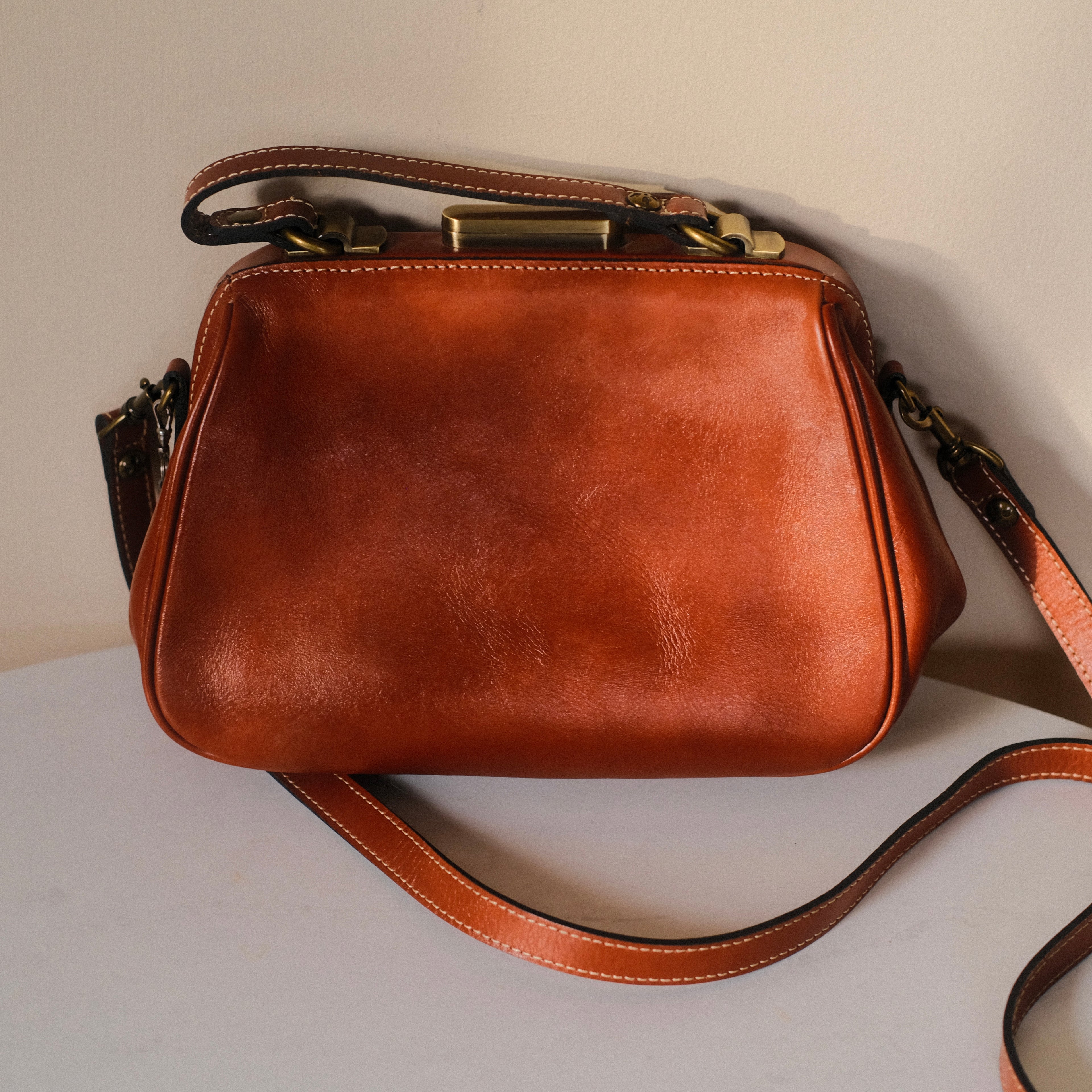 Patricia Nash Brown Tooled Leather Satchel